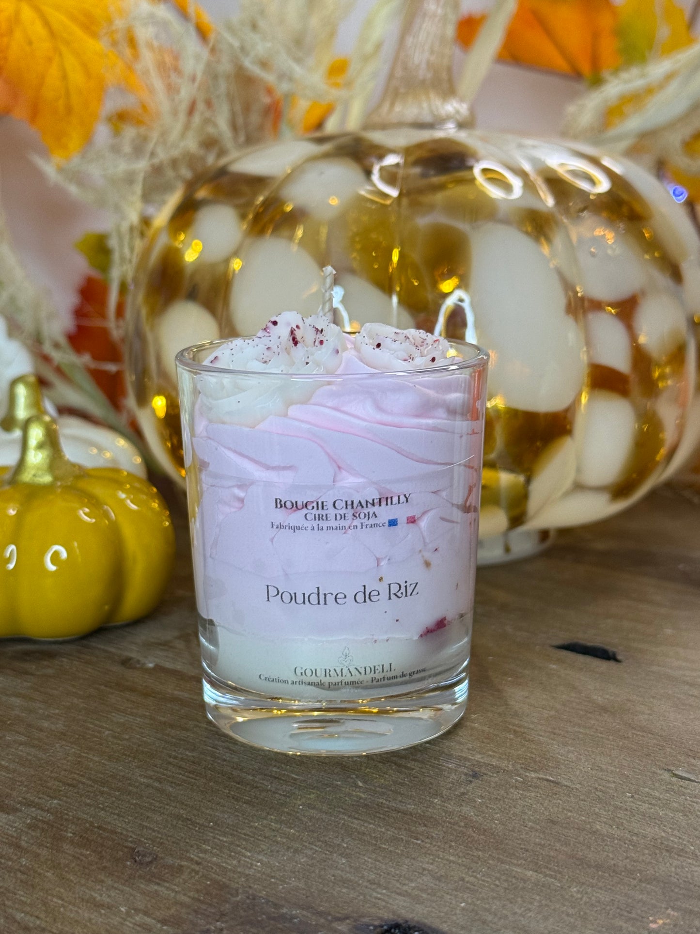 Bougie parfumée Poudre de Riz – Douce senteur poudrée et cocooning – Formats 70 g, 140 g et 170 g