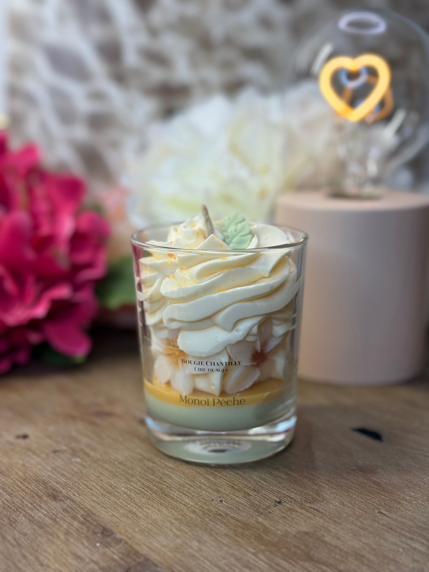 Bougie parfumée Monoï Pêche – Cire de soja
