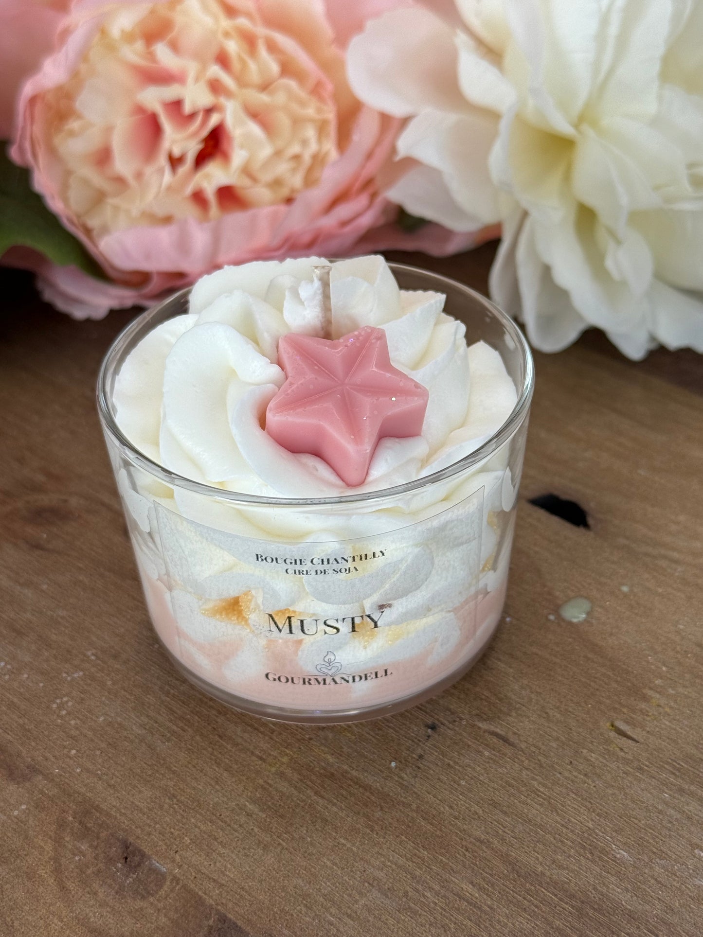 Bougie Chantilly Musty – Cire de Soja – 70 g ou 170 g