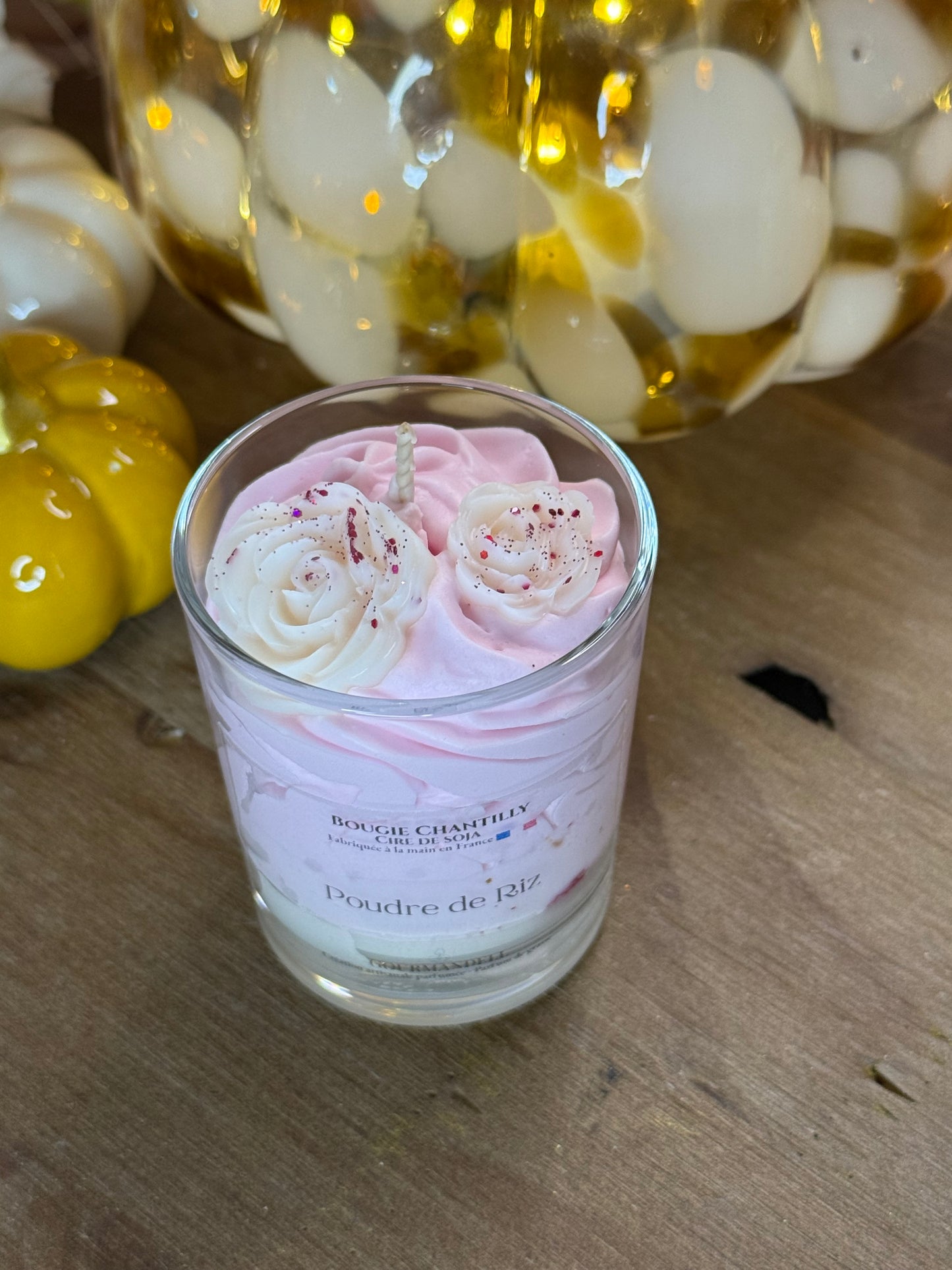 Bougie parfumée Poudre de Riz – Douce senteur poudrée et cocooning – Formats 70 g, 140 g et 170 g