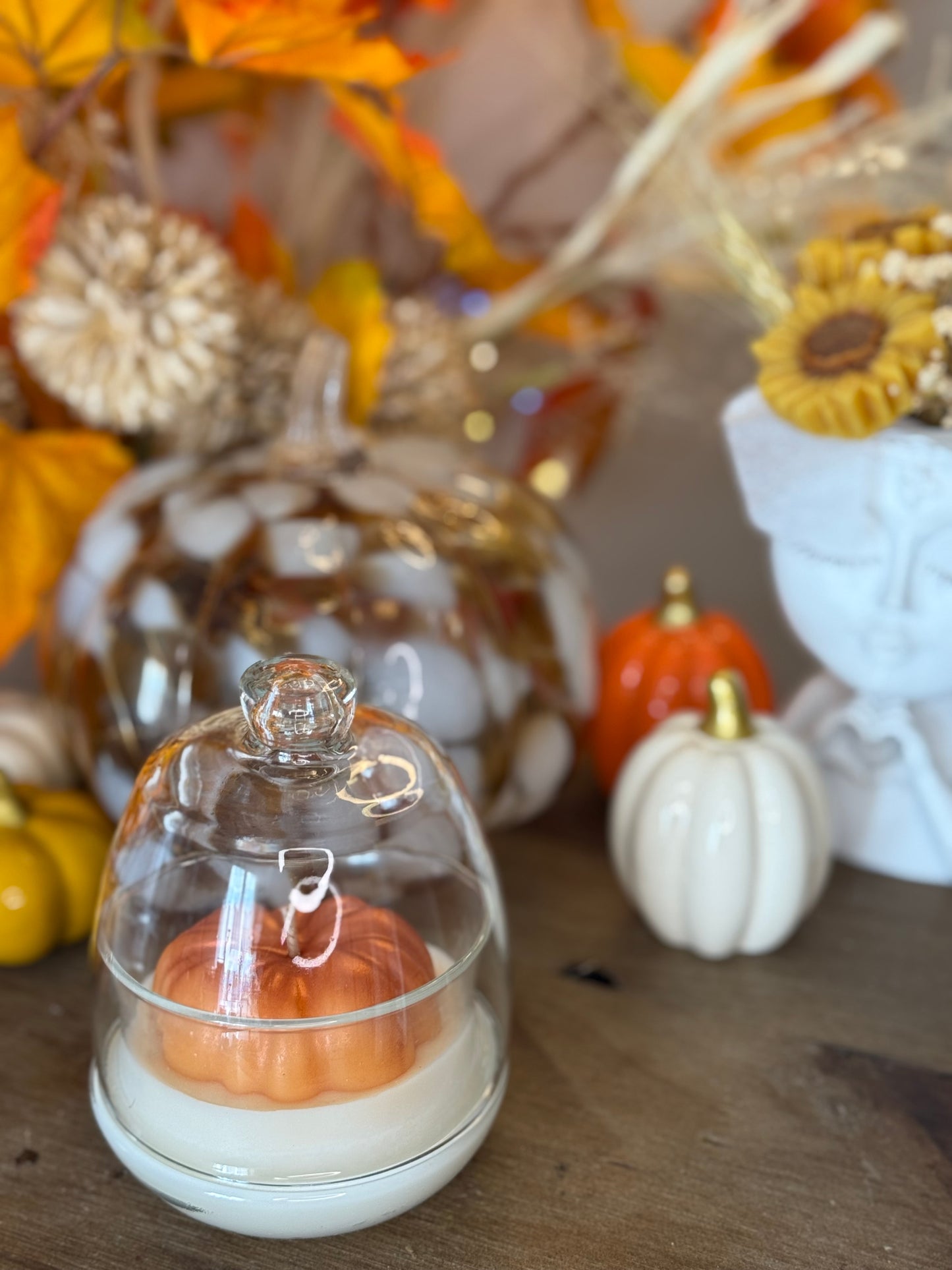 Bougie cloche citrouille – Parfum Rocher Praliné