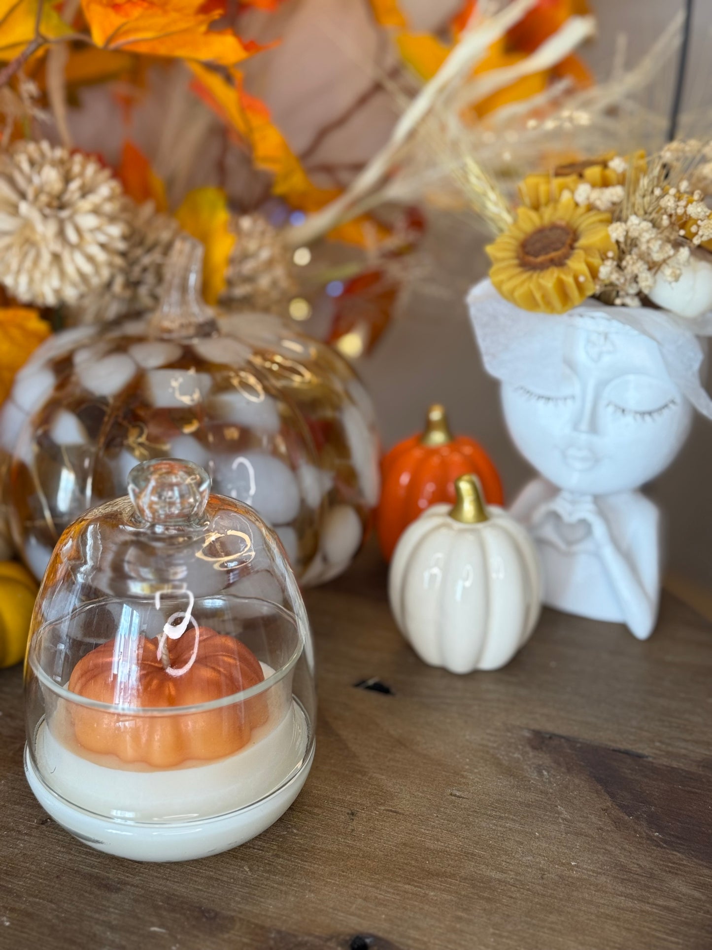 Bougie cloche citrouille – Parfum Rocher Praliné