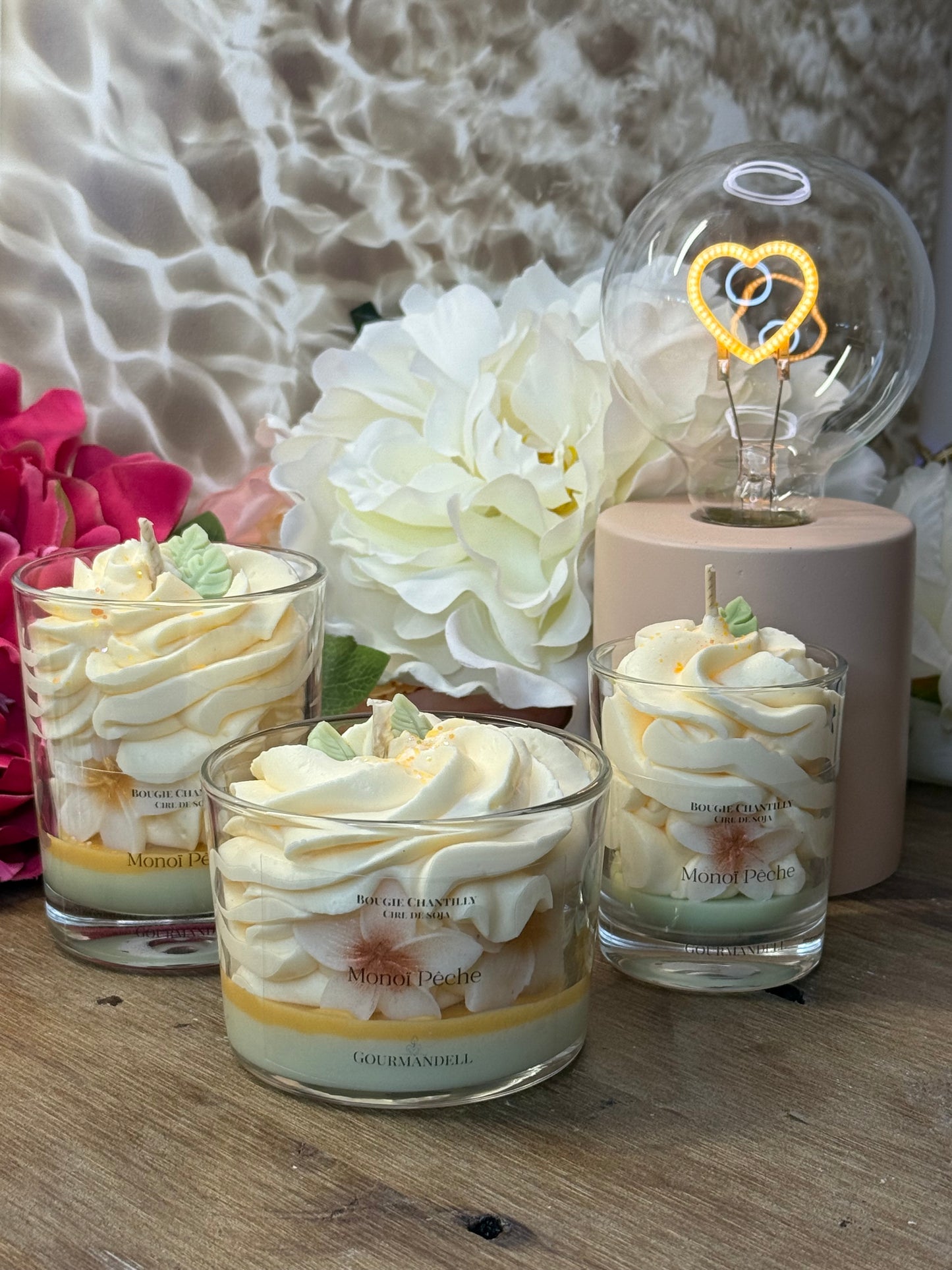 Bougie parfumée Monoï Pêche – Cire de soja