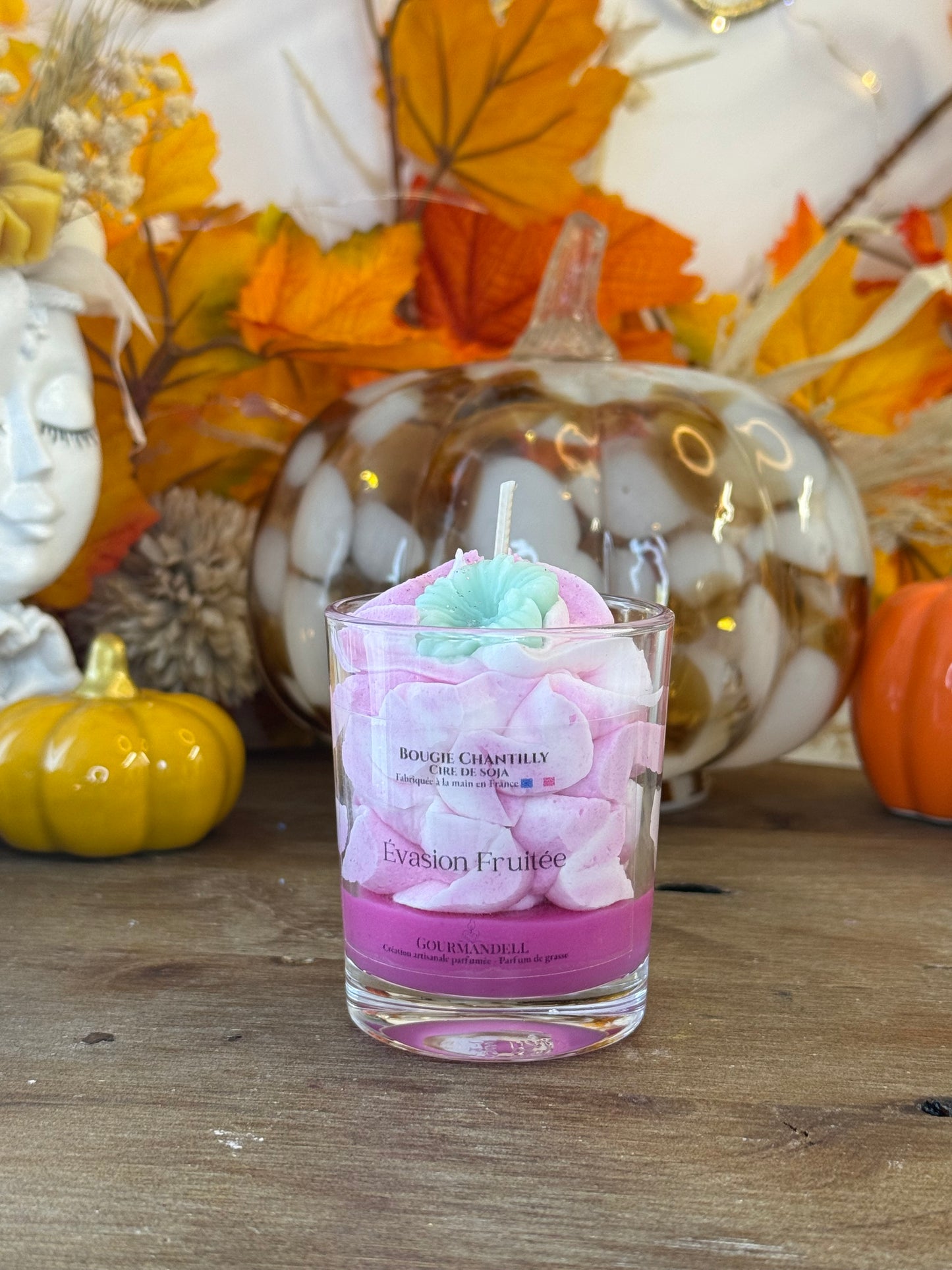 Bougie Évasion fruitée – Bougie artisanale parfumée, cire de soja & parfum de Grasse