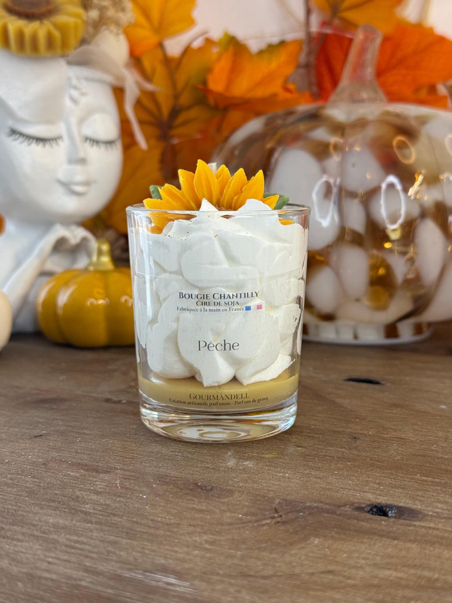 Bougie parfumée Pêche – Cire de soja, parfum de Grasse