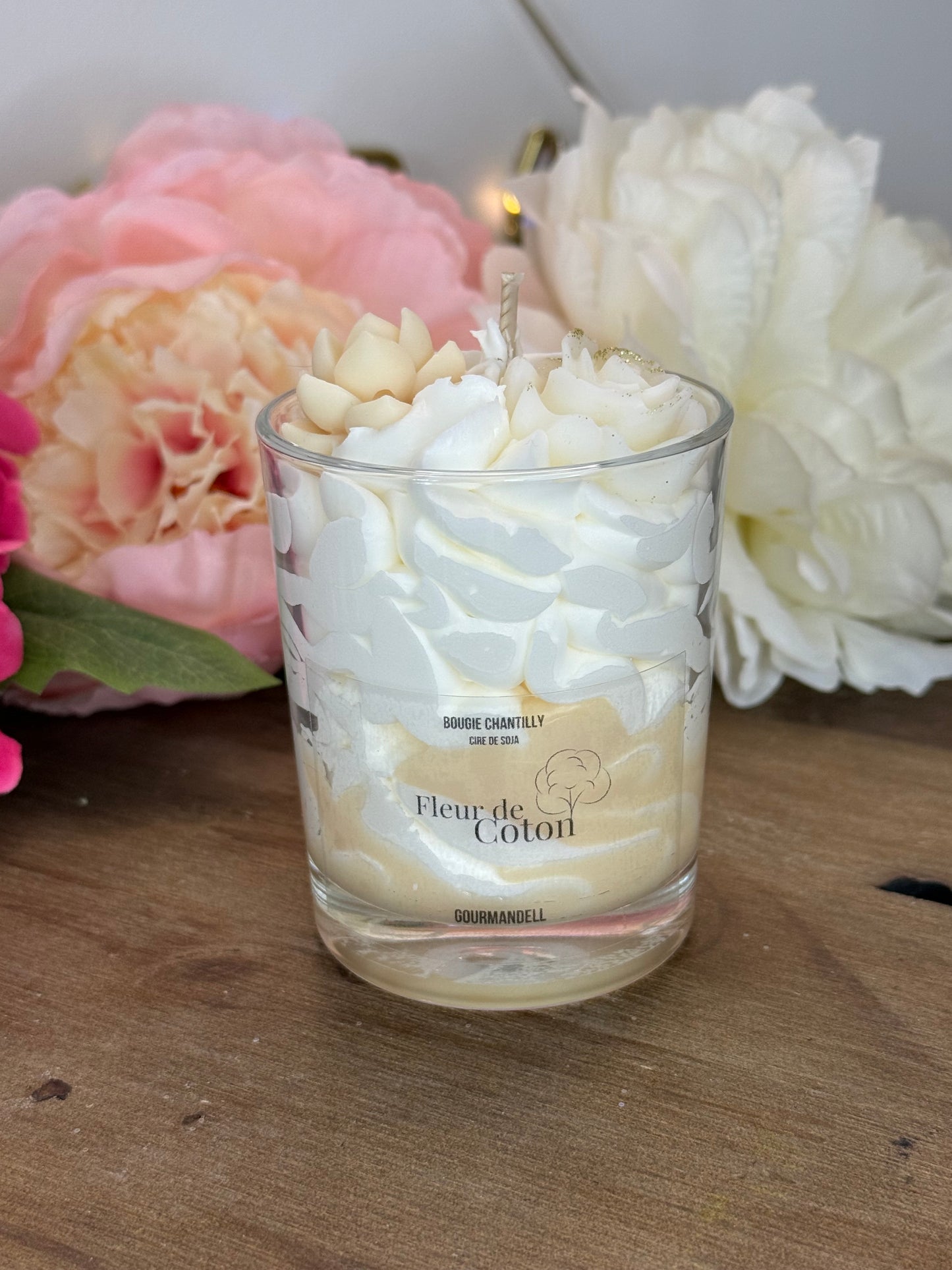 Bougie Parfumée Fleur de Coton – Cire de Soja Naturelle | Gourmandell