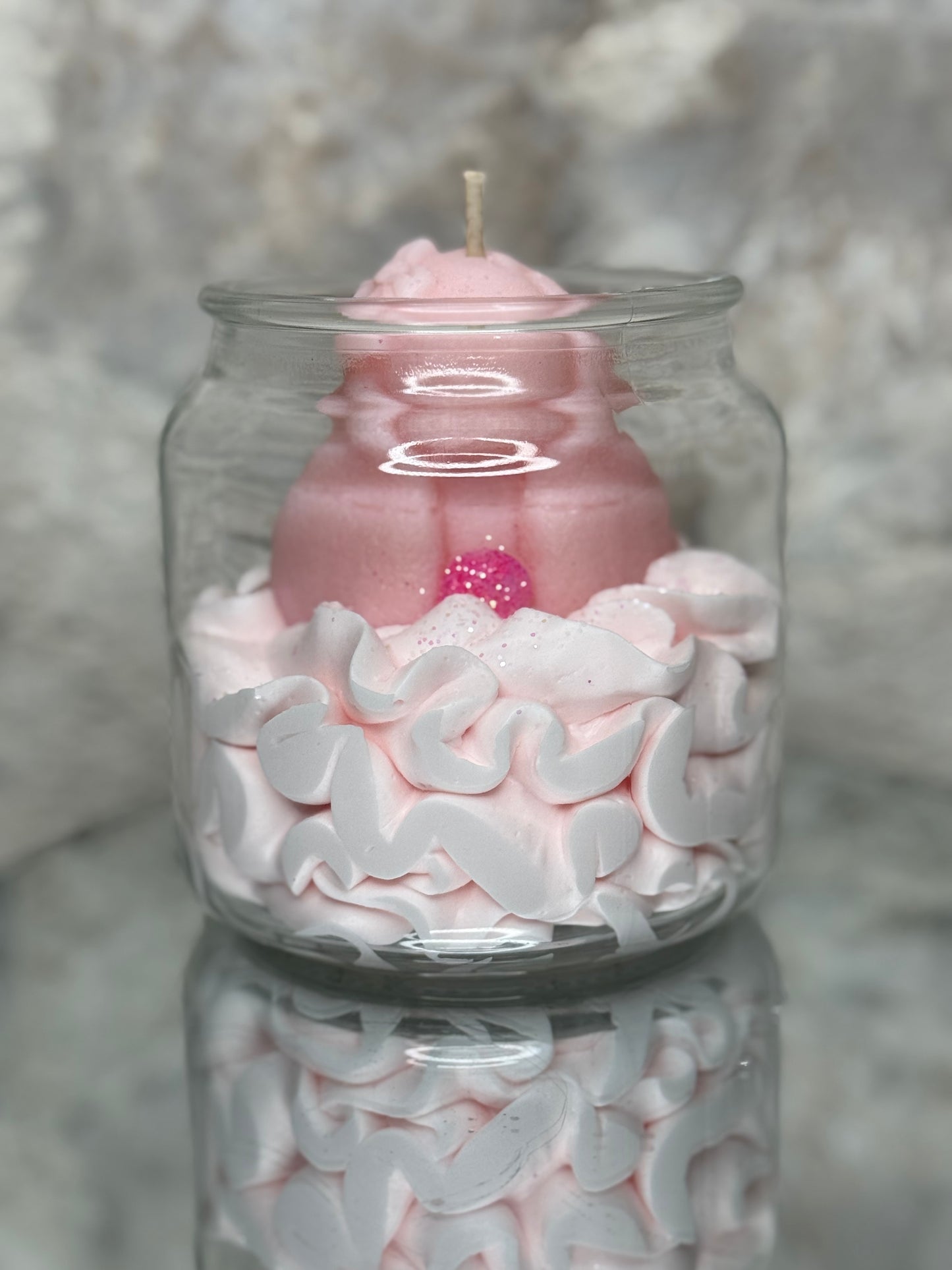Bougie Éphémère Lapin Rose - Parfum Fruits Rouges