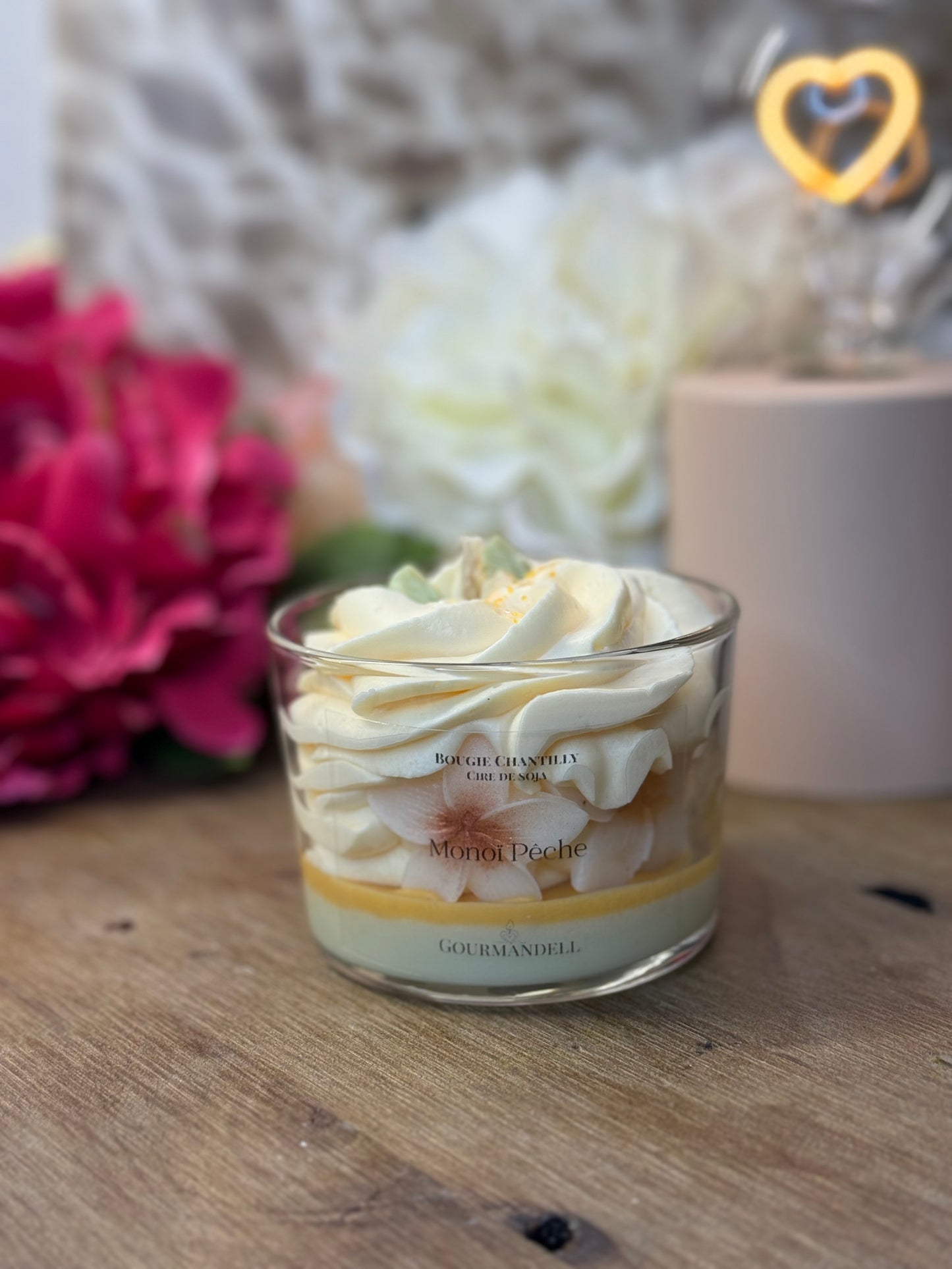 Bougie parfumée Monoï Pêche – Cire de soja