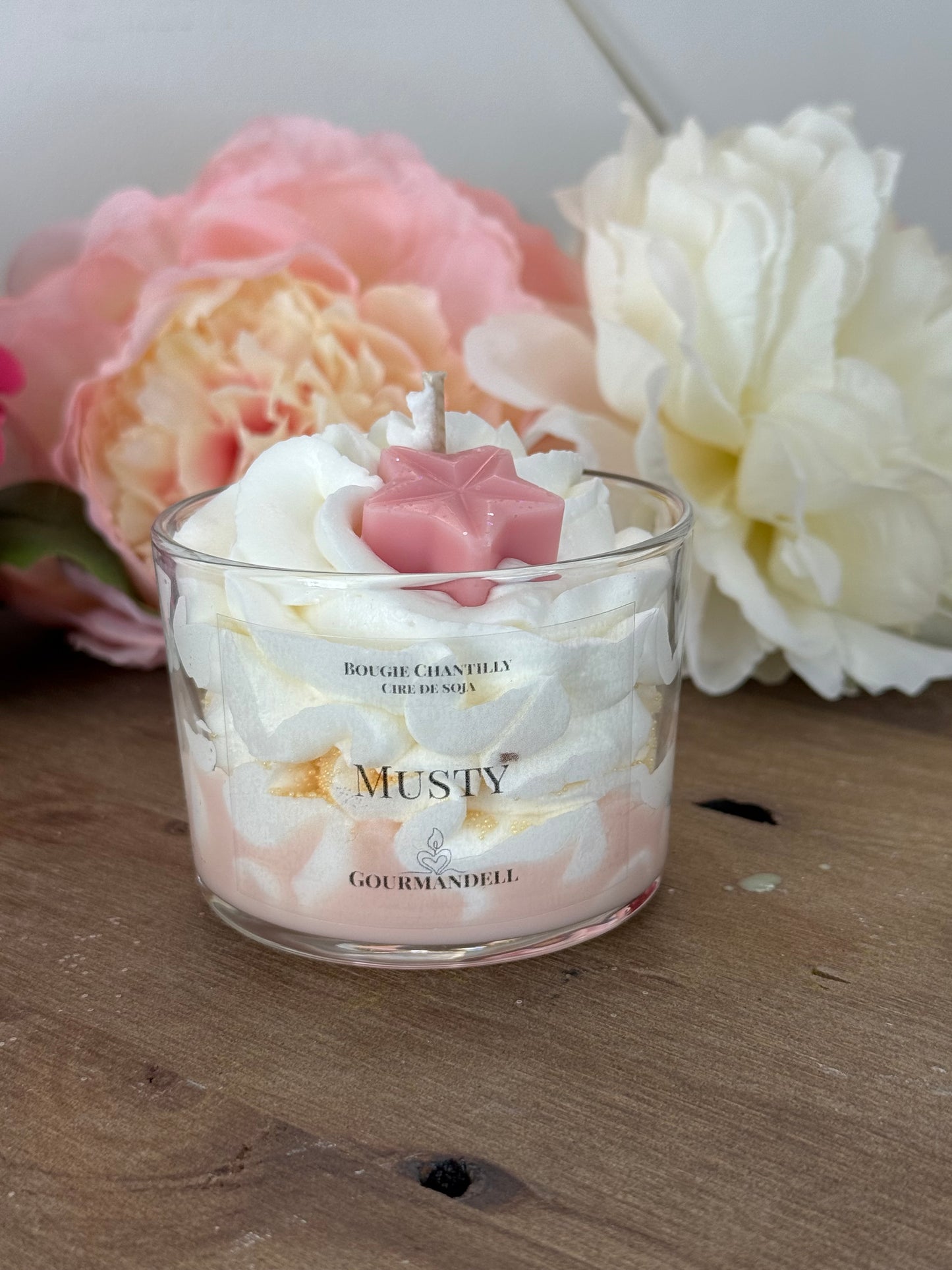 Bougie Chantilly Musty – Cire de Soja – 70 g ou 170 g
