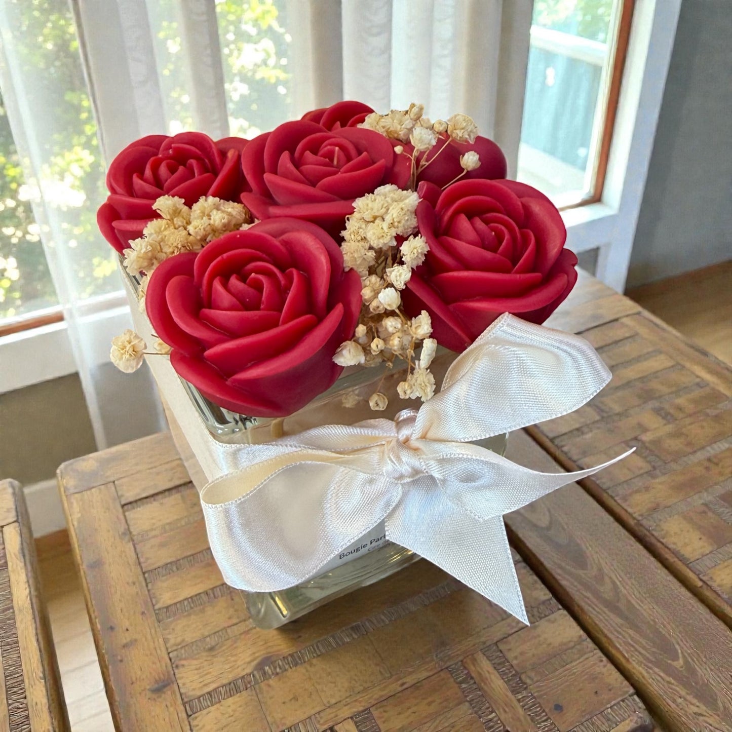 Bougie 2 en 1 Joyaux – Bougie parfumée florale de luxe avec fondants