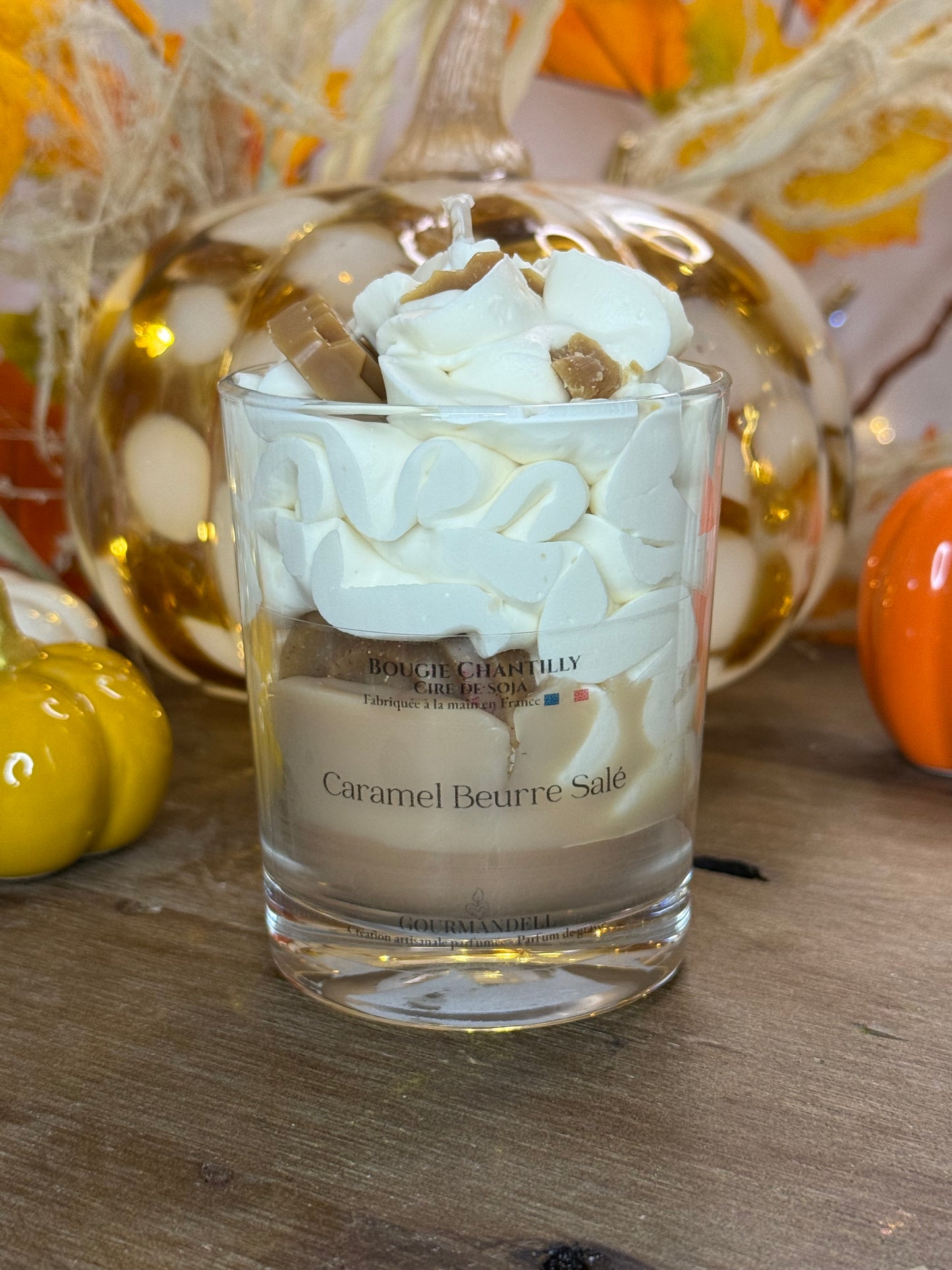 Bougie Parfumée Caramel Beurre Salé – Cire de Soja & Parfum de Grasse