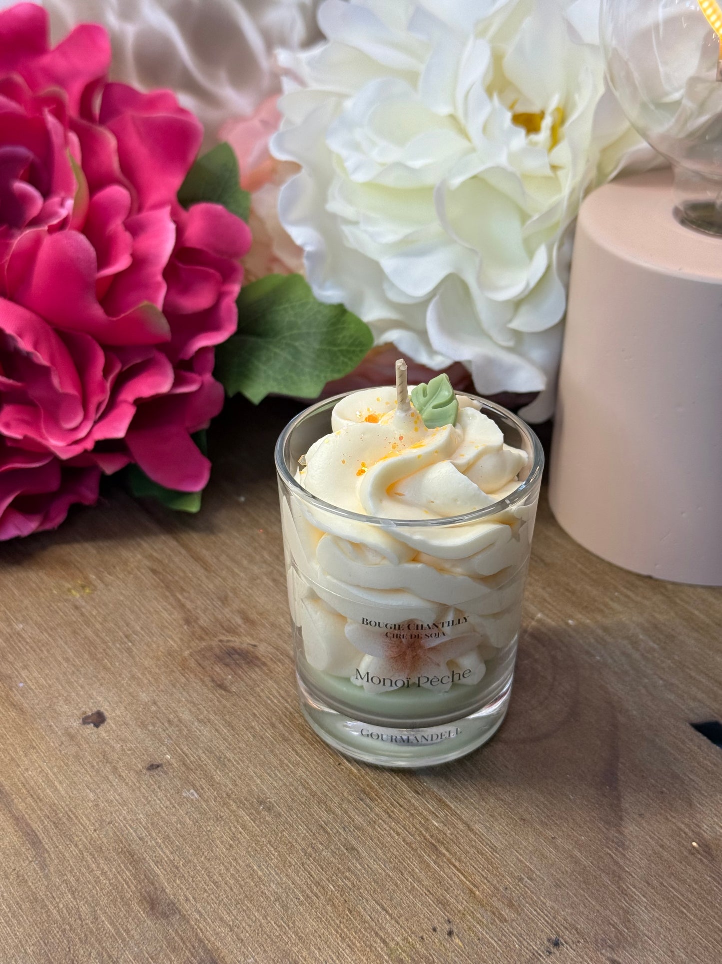 Bougie parfumée Monoï Pêche – Cire de soja
