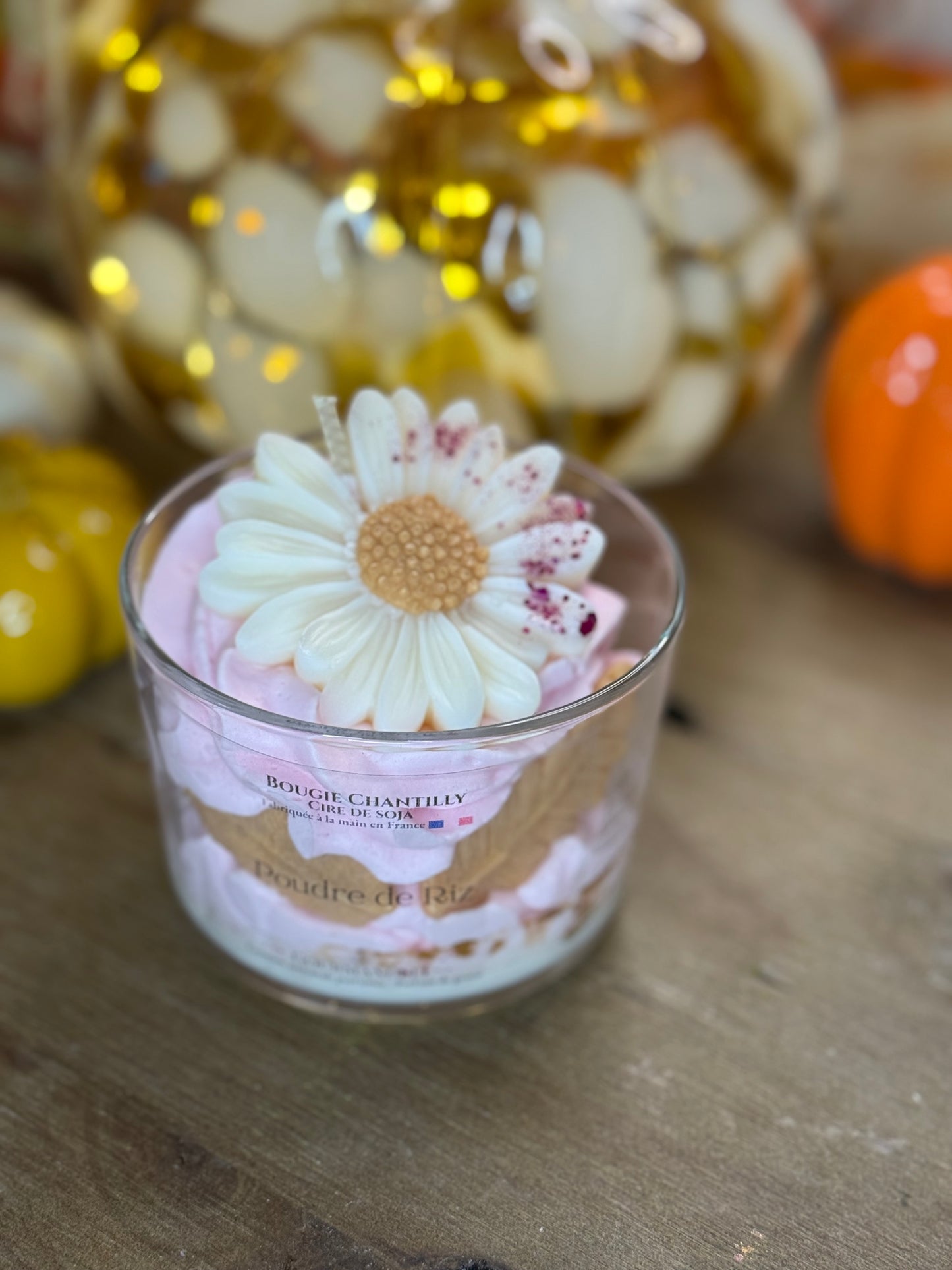 Bougie parfumée Poudre de Riz – Douce senteur poudrée et cocooning – Formats 70 g, 140 g et 170 g