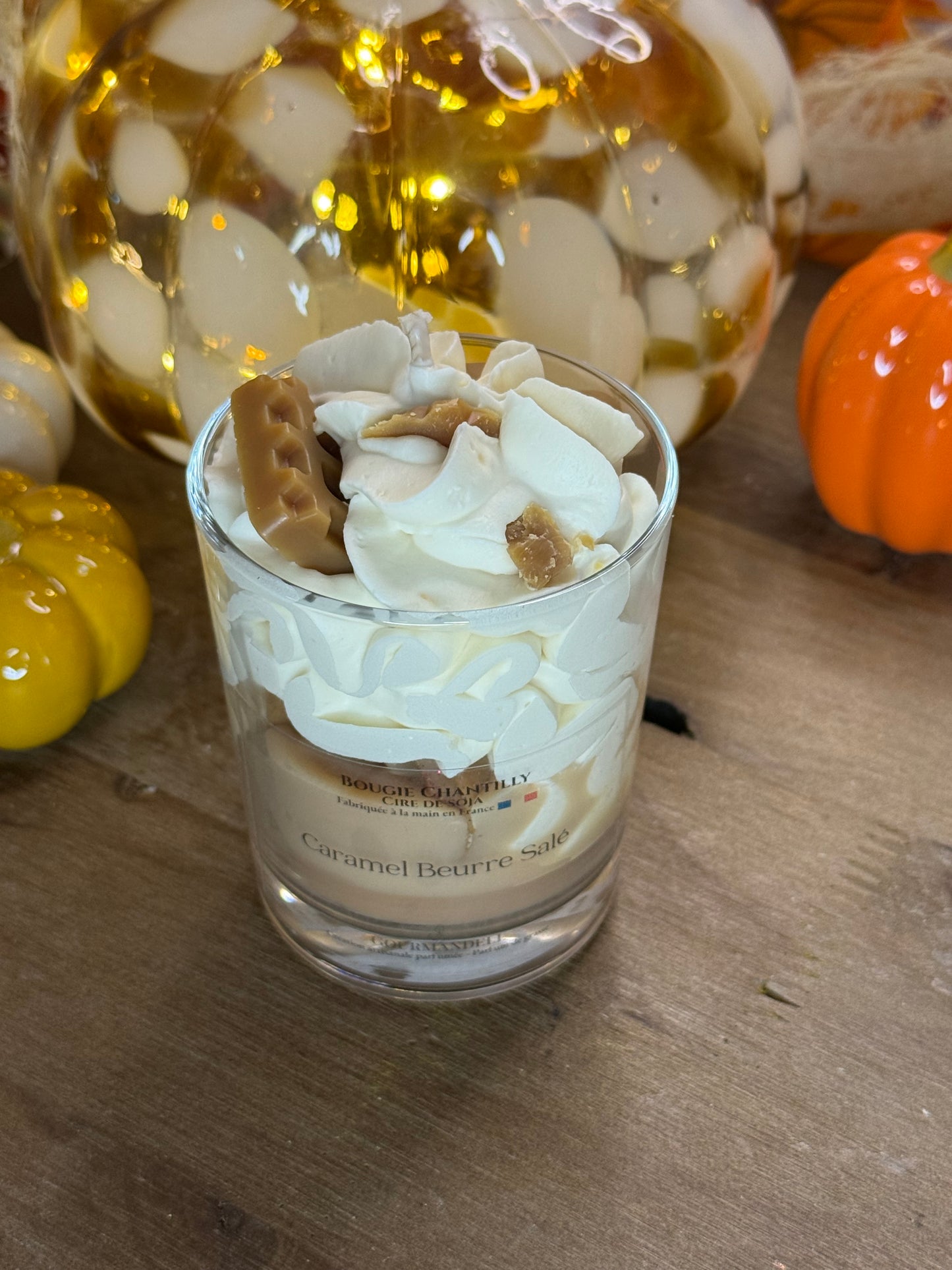 Bougie Parfumée Caramel Beurre Salé – Cire de Soja & Parfum de Grasse