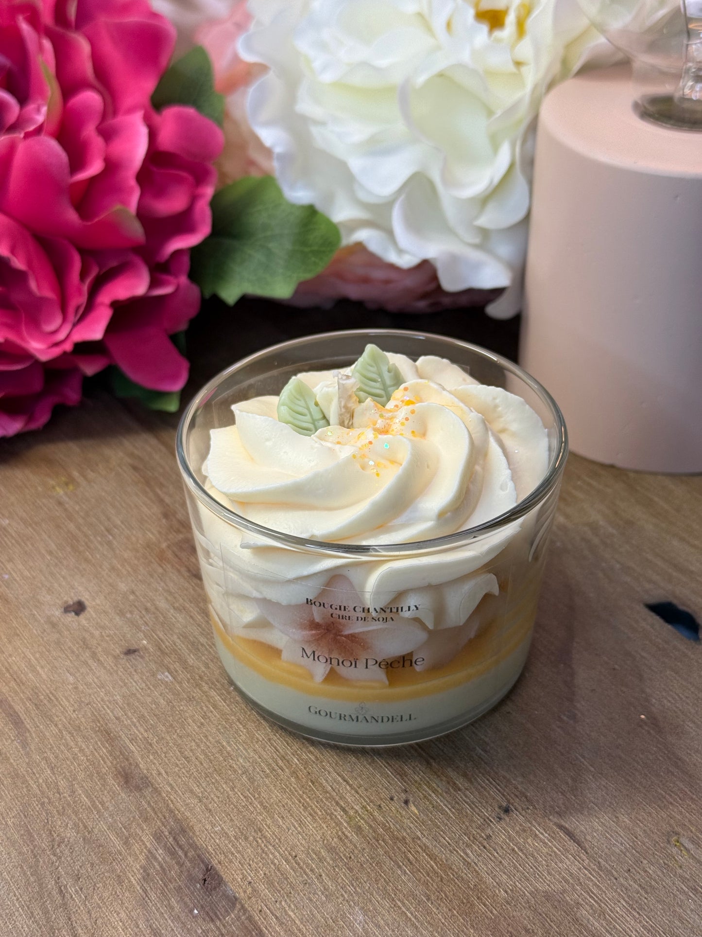Bougie parfumée Monoï Pêche – Cire de soja