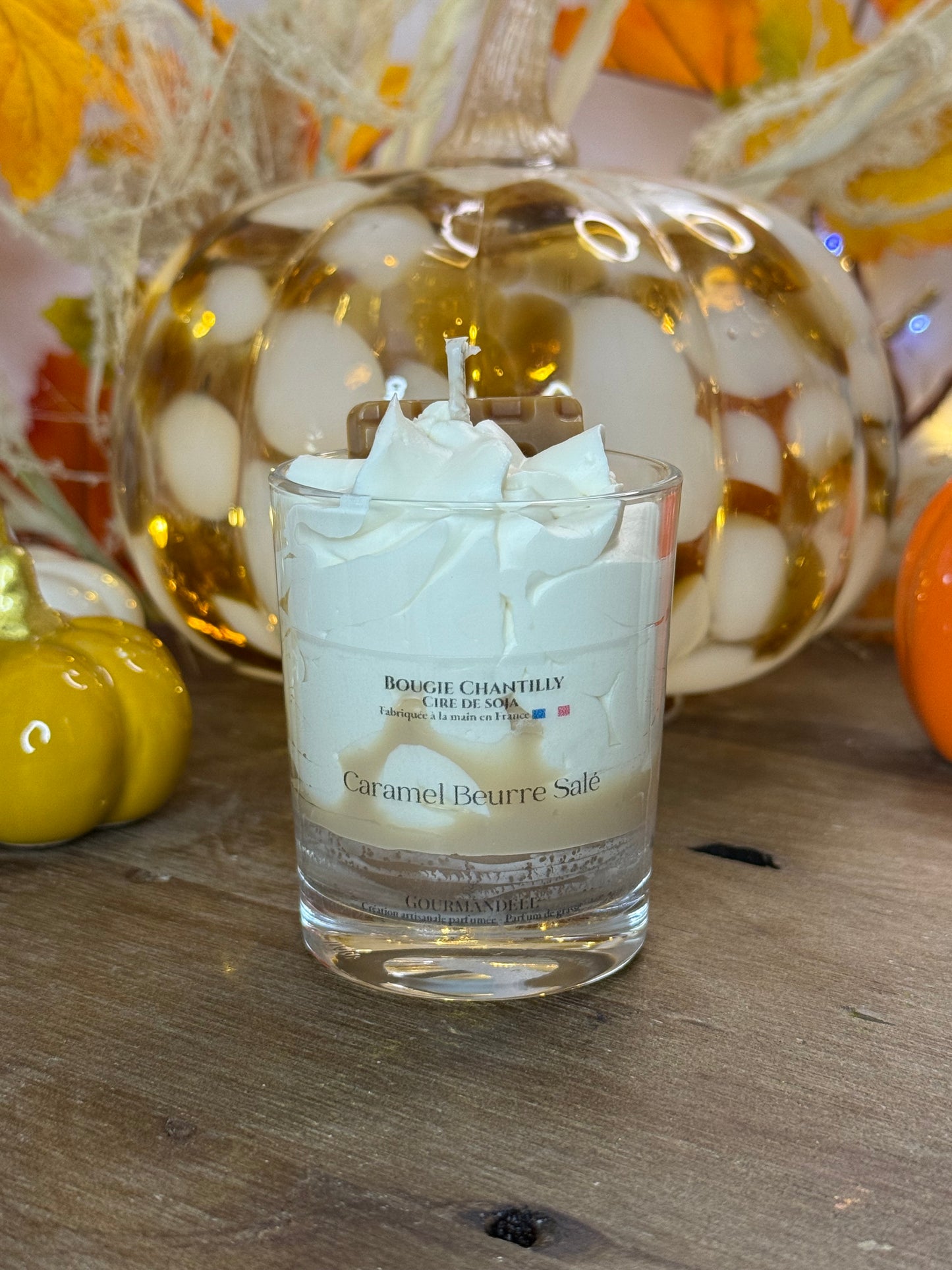 Bougie Parfumée Caramel Beurre Salé – Cire de Soja & Parfum de Grasse