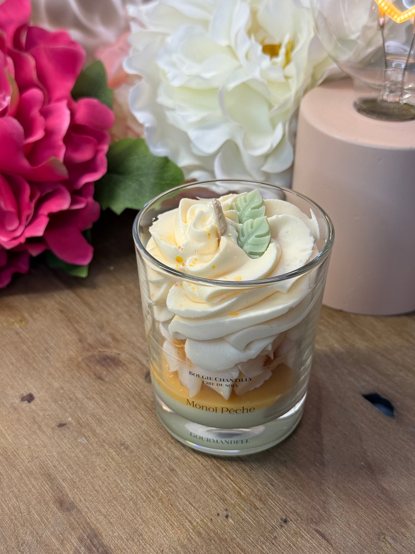 Bougie parfumée Monoï Pêche – Cire de soja