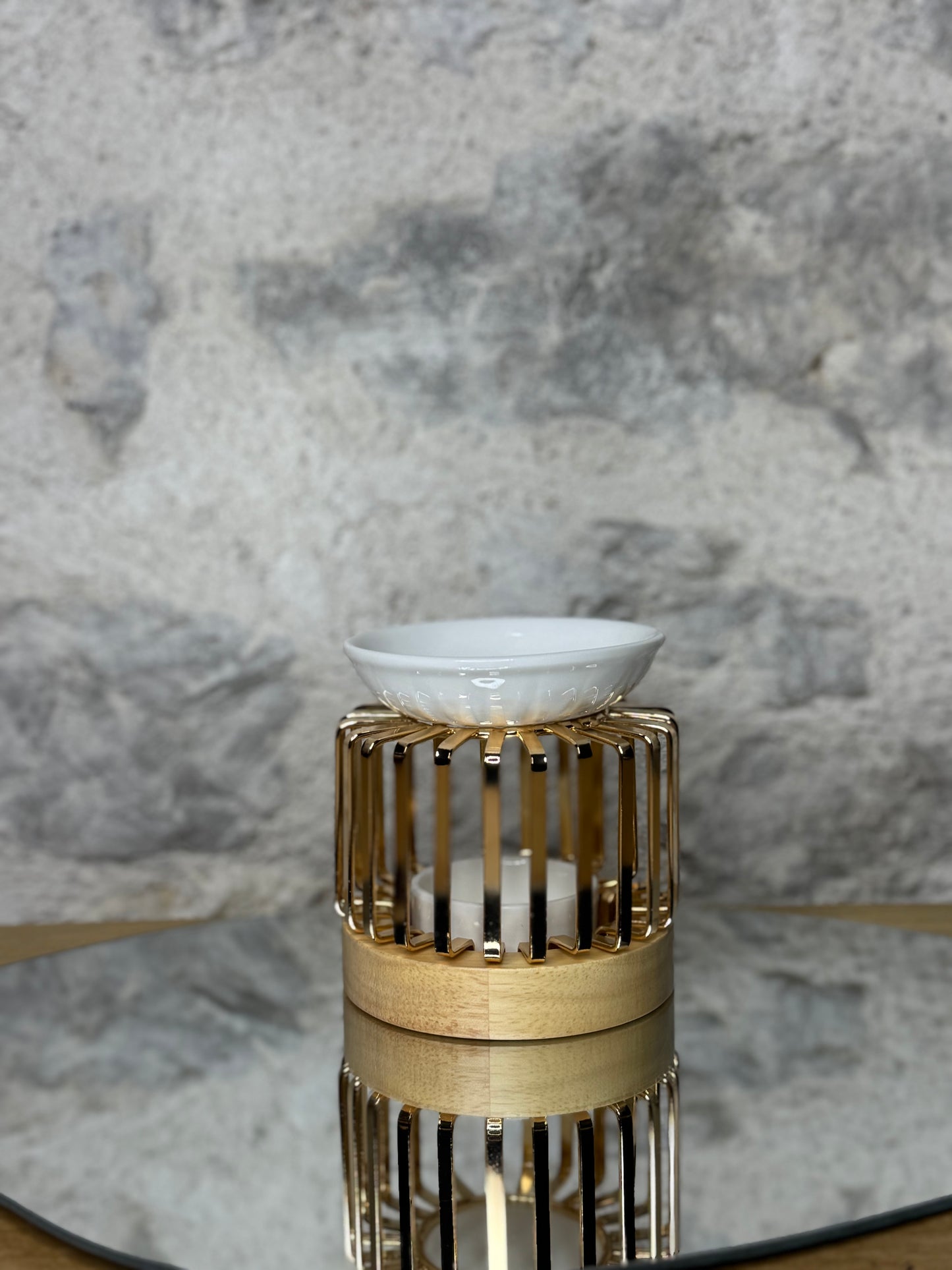 Brûle-parfum en céramique, bois et métal – Aero