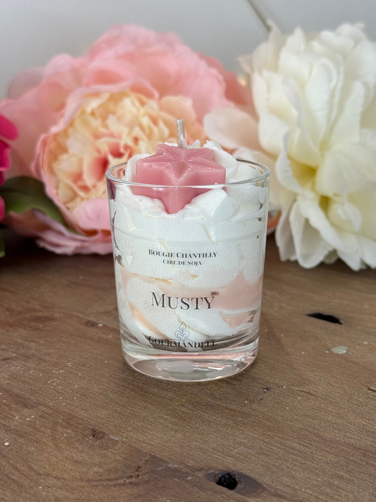 Bougie Chantilly Musty – Cire de Soja – 70 g ou 170 g