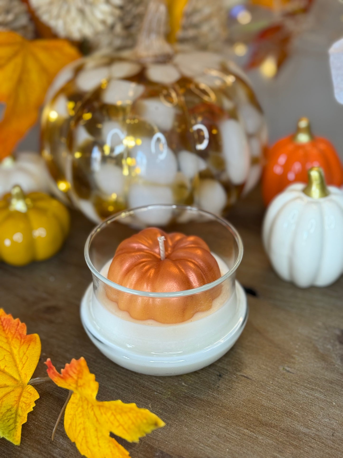 Bougie cloche citrouille – Parfum Rocher Praliné