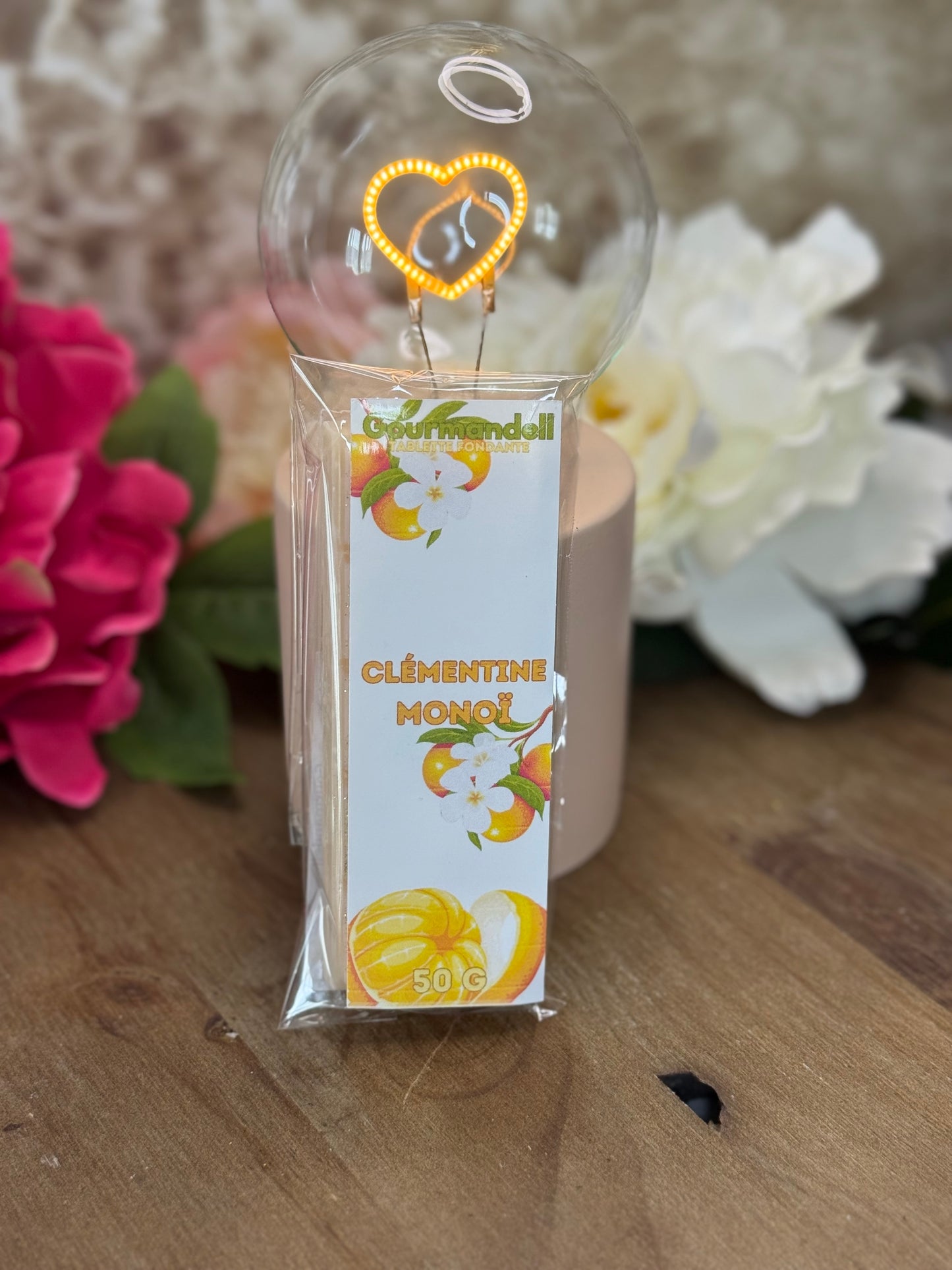 Tablette fondante parfumée Clémentine Monoï – 50 g