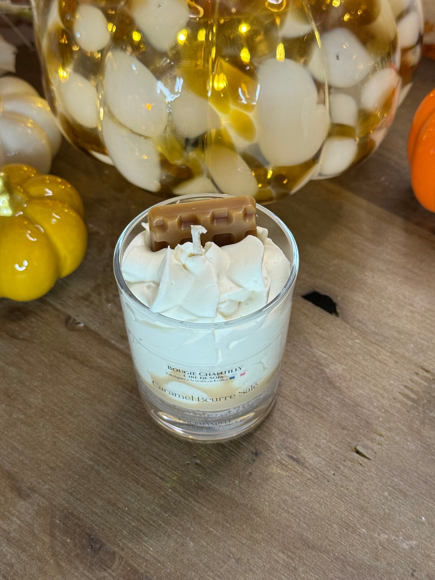 Bougie Parfumée Caramel Beurre Salé – Cire de Soja & Parfum de Grasse