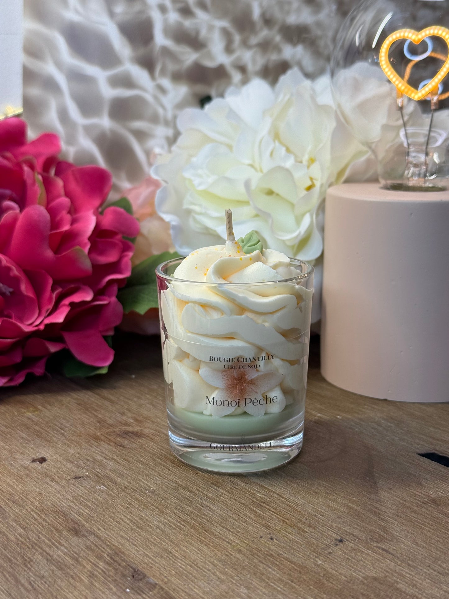 Bougie parfumée Monoï Pêche – Cire de soja