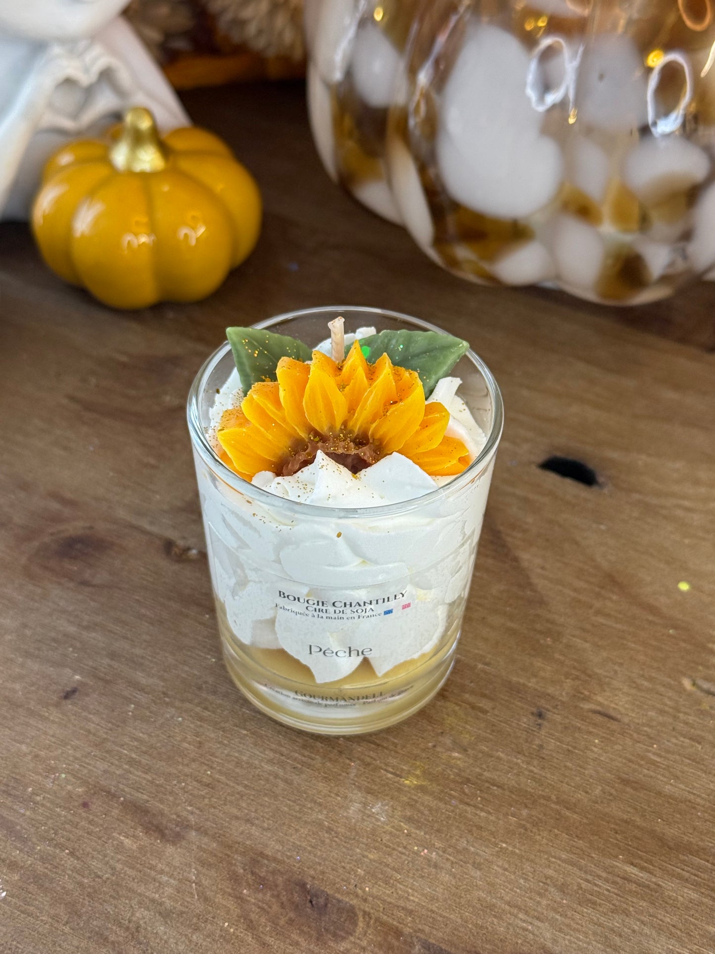Bougie parfumée Pêche – Cire de soja, parfum de Grasse