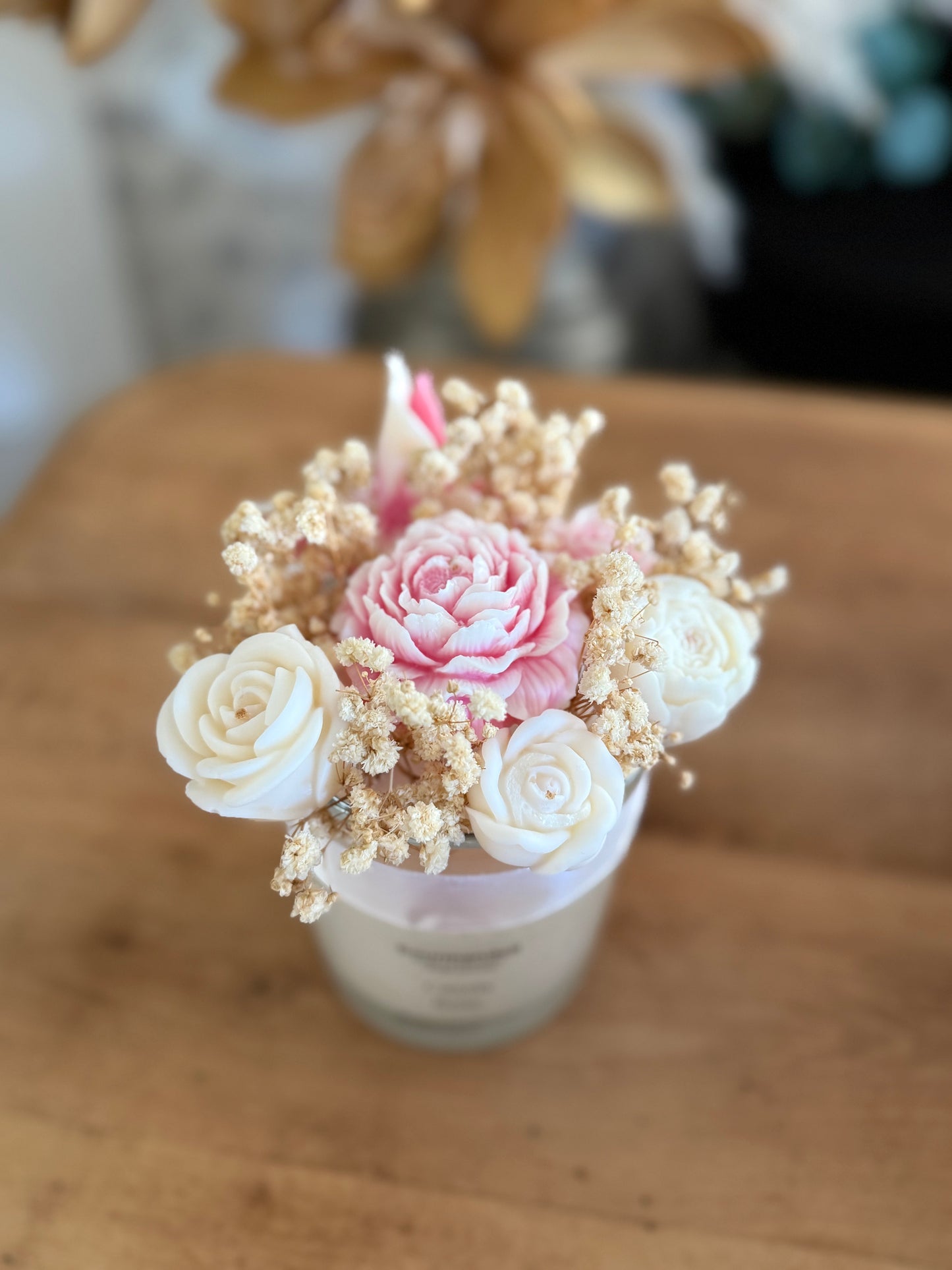 Bougie Parfumée Cassis Rose - Bouquet 2 en 1