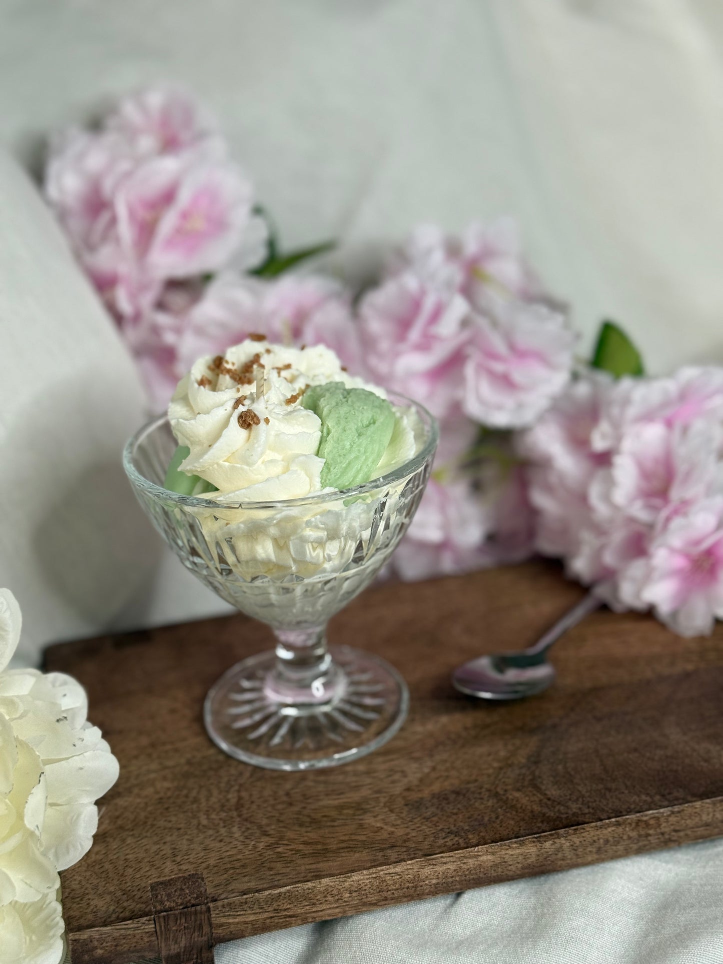 Bougie parfumée glace – Pistache gourmande – 170 g ou 180 g