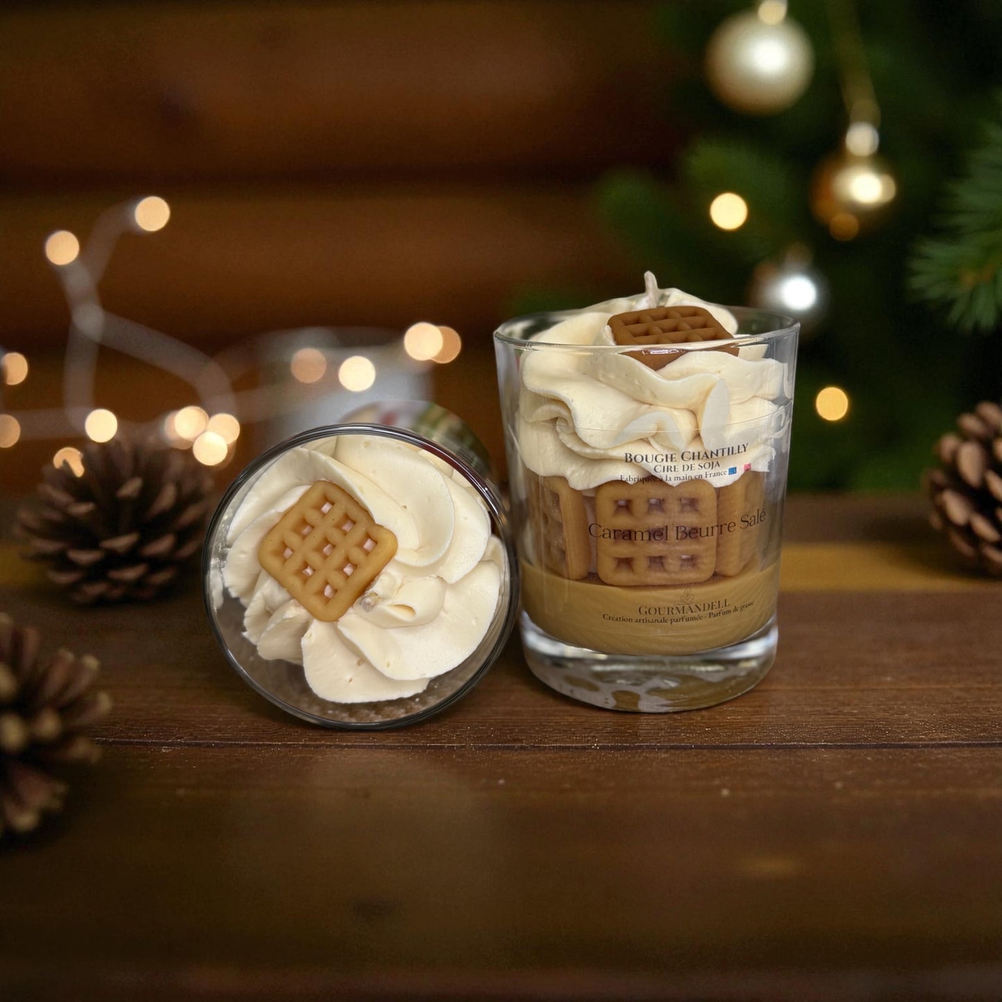 Bougie Parfumée Caramel Beurre Salé – Cire de Soja & Parfum de Grasse