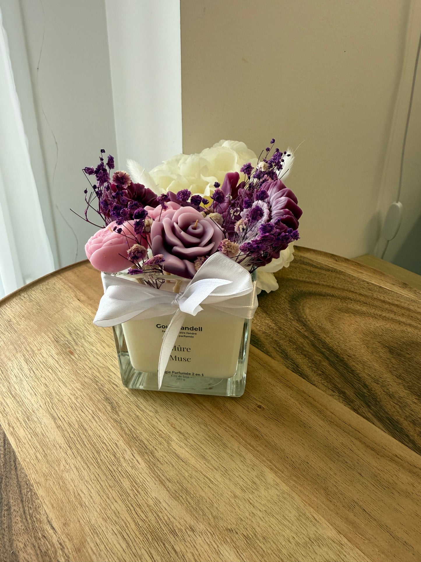 Bougie 2 en 1 Mûre Musc – Fondants + Bougie Parfumée – Pièce Unique