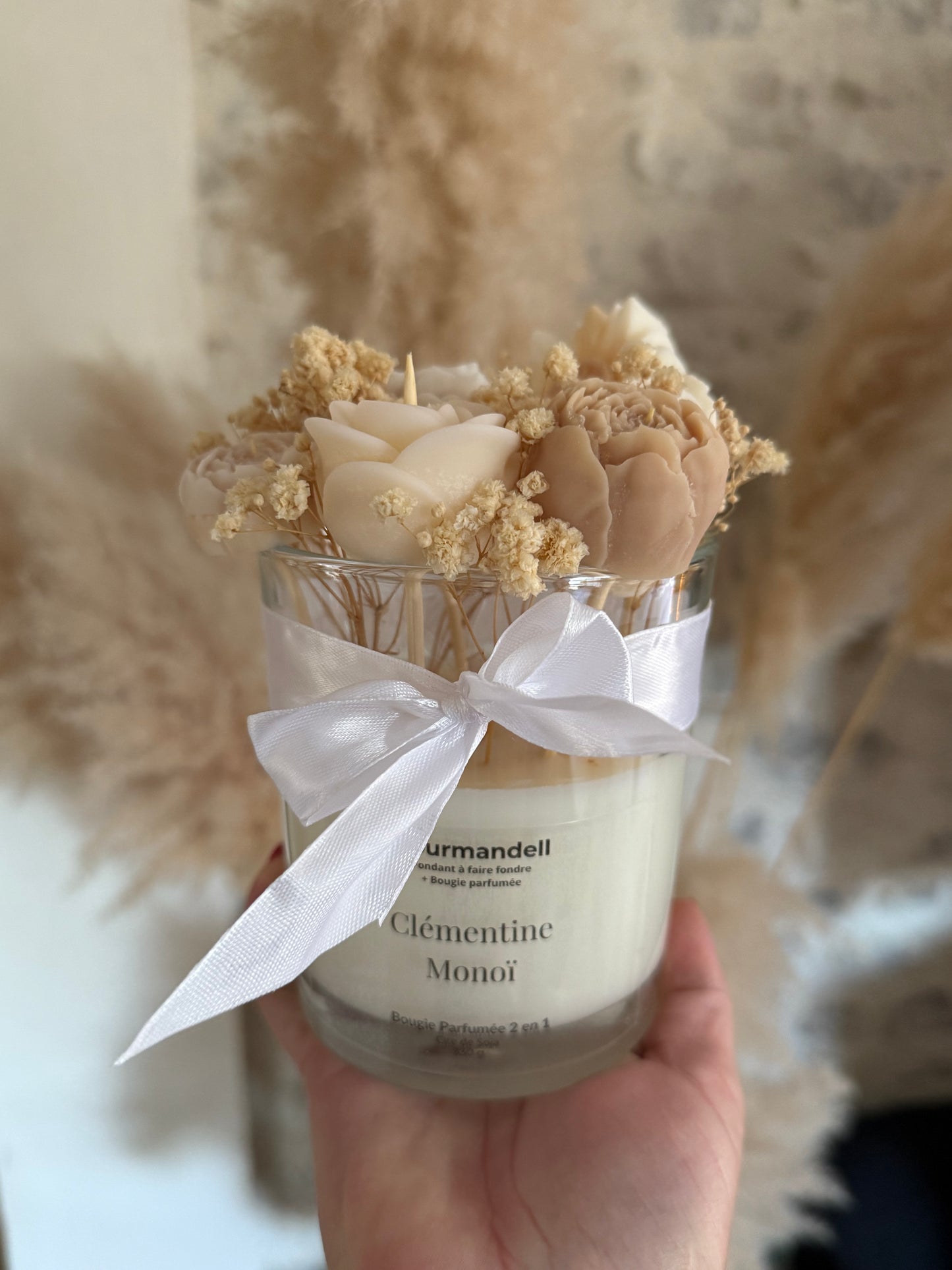 Bougie Parfumée Clémentine Monoï - Bouquet 2 en 1