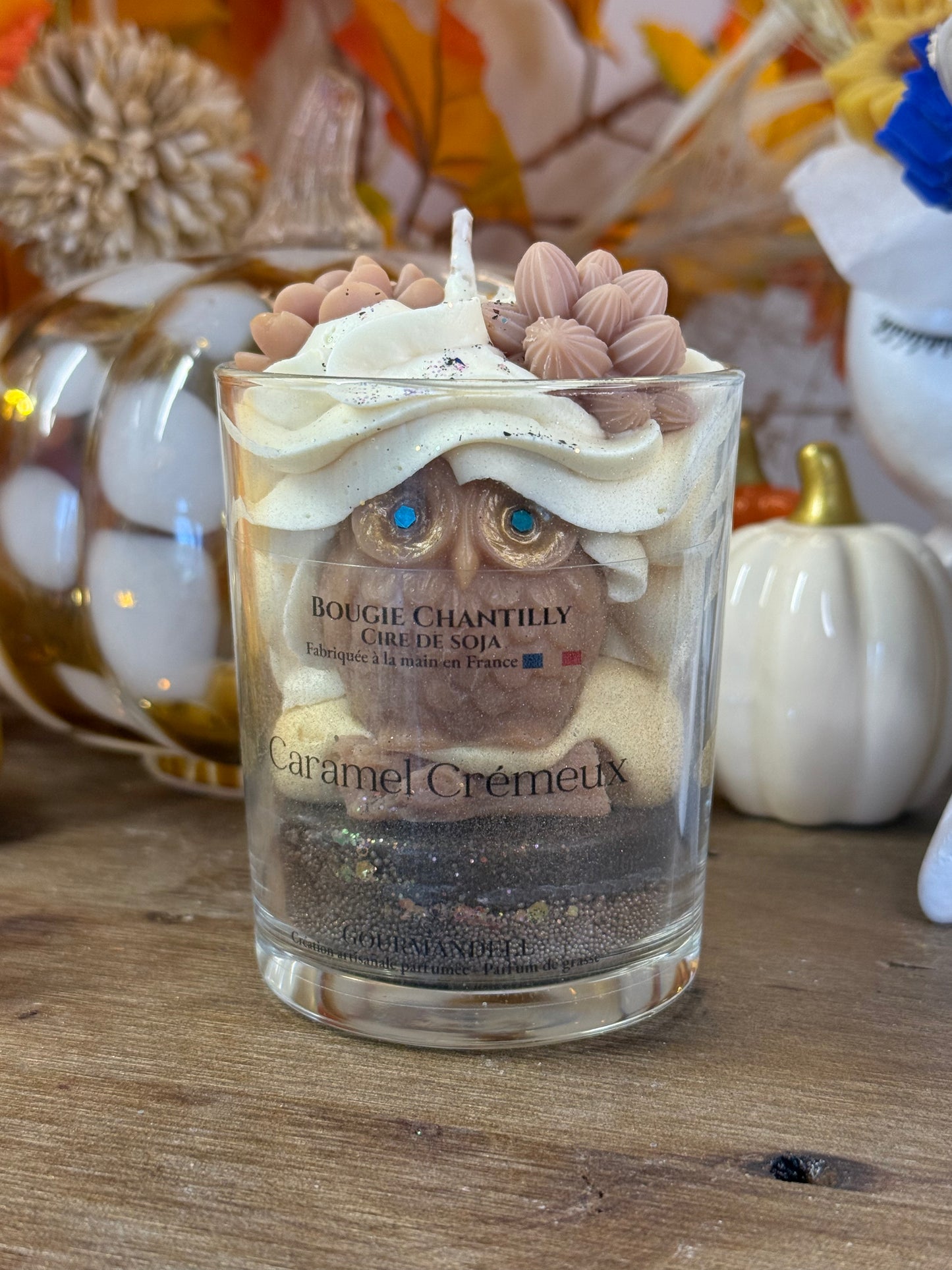 Bougies parfumées Hibou & Hérisson – Caramel Crémeux – Modèles uniques 170 g