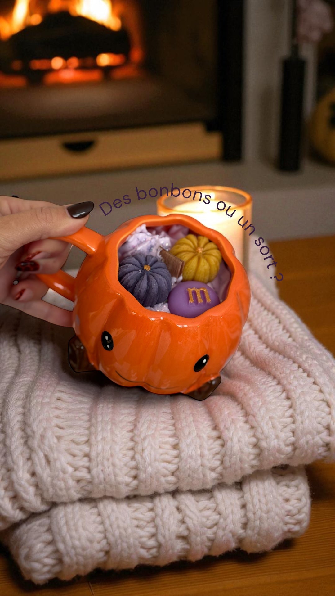 đ Bougie Tasse Citrouille â Un Bonbon ou Un Sort