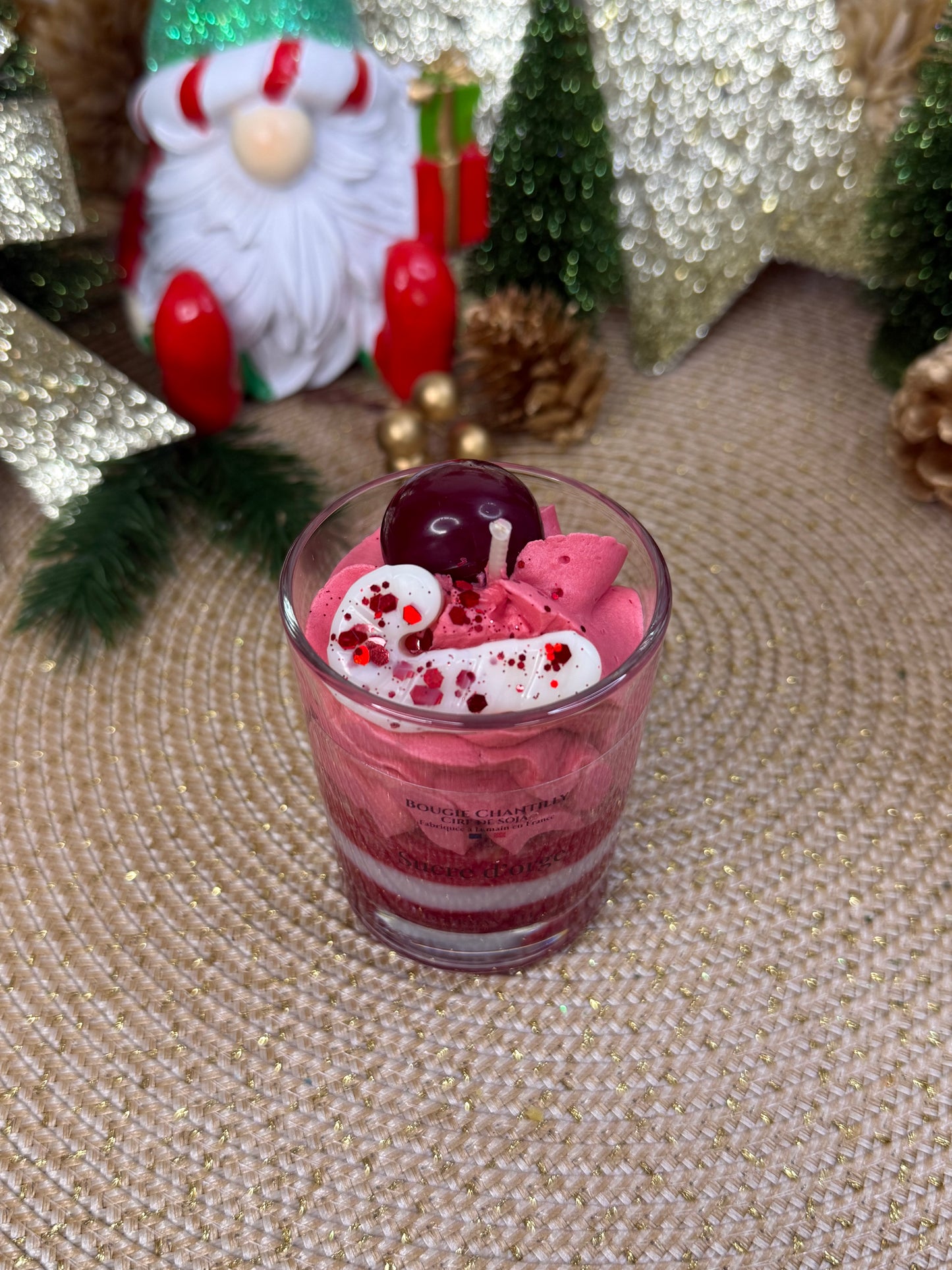 Bougie parfumée Sucre d’Orge – Édition Limitée de Noël