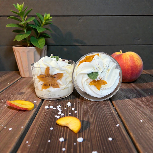 🍑 Bougie parfumée – Monoï Pêche