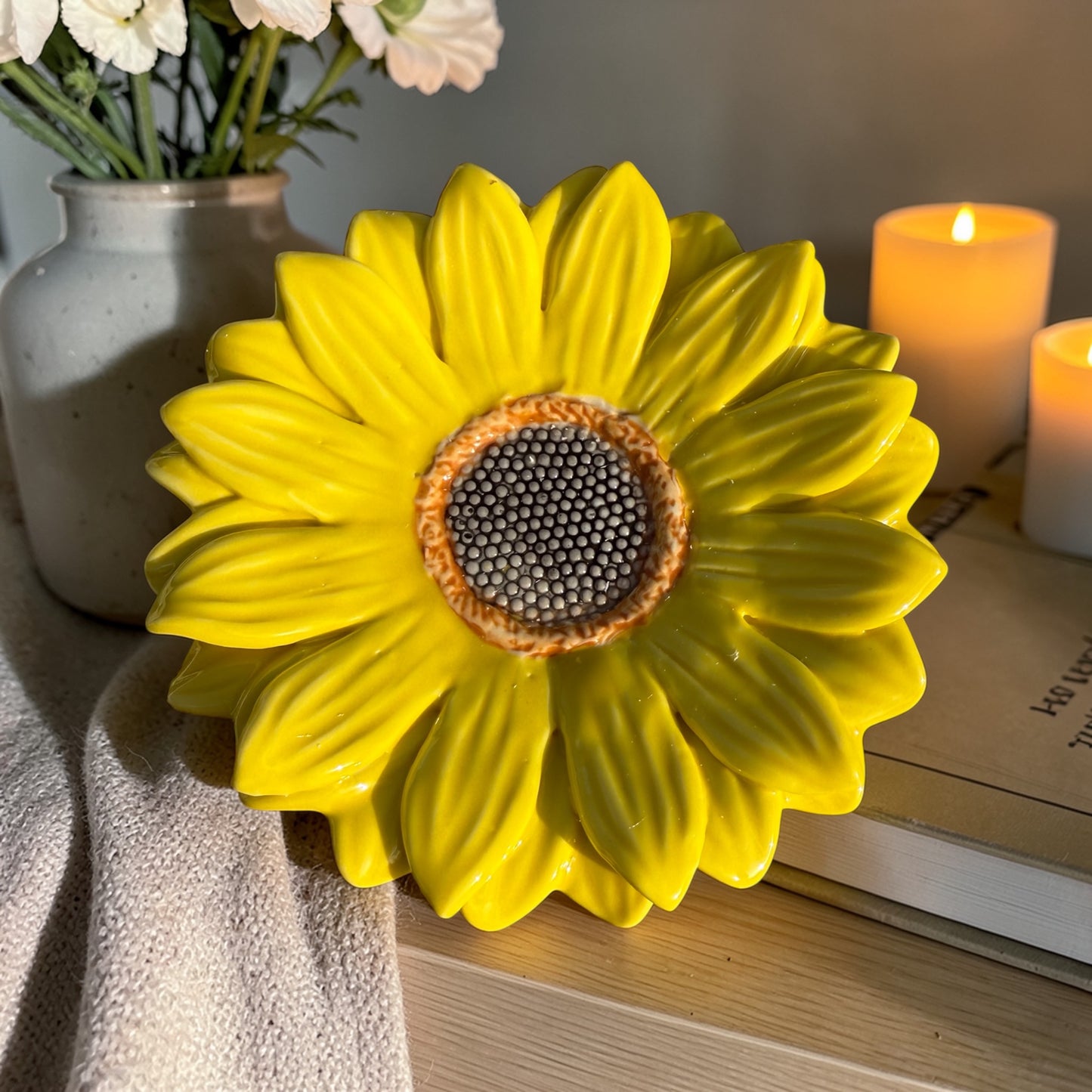 Diffuseur Soleil Gourmand – Brûle-parfum tournesol pour fondants parfumés