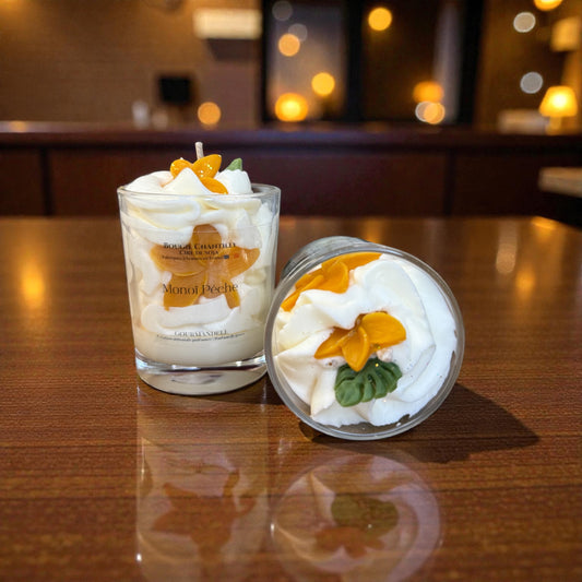 🍑 Bougie parfumée – Monoï Pêche