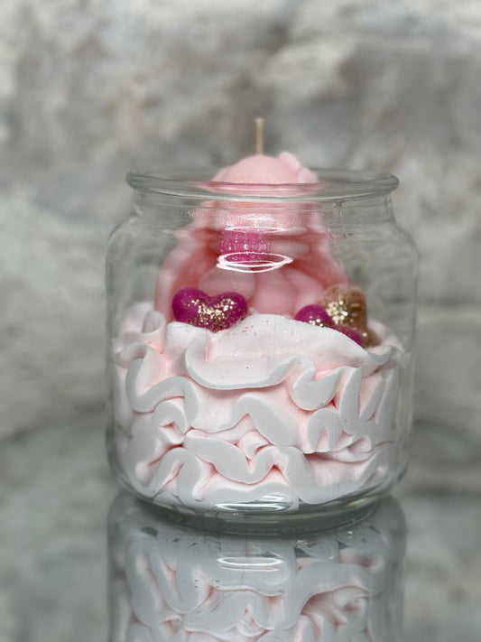 Bougie Éphémère Lapin Rose - Parfum Fruits Rouges