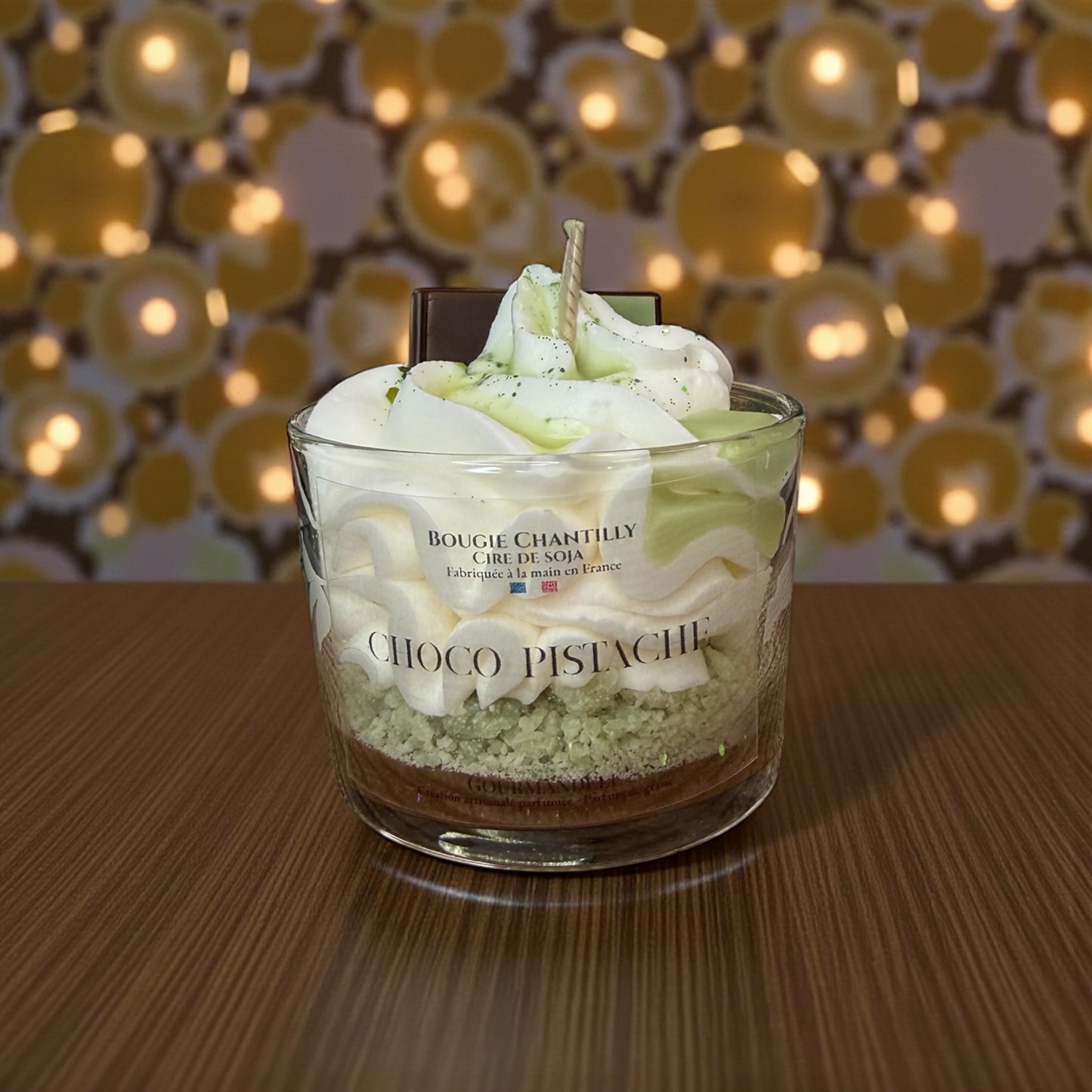 Bougie parfumée Chocolat Pistache – Fabrication artisanale française