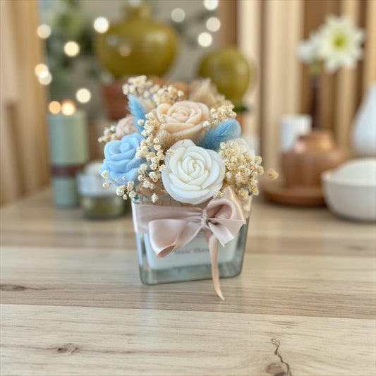 Bougie 2 en 1 Musc Blanc – 280 g – Fondants parfumés et bougie artisanale