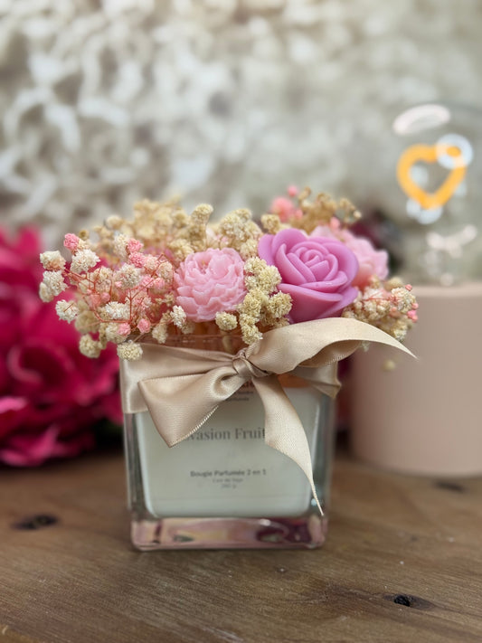 🌸 Bougie Parfumée 2 en 1 – Évasion fruitée (280 g)
