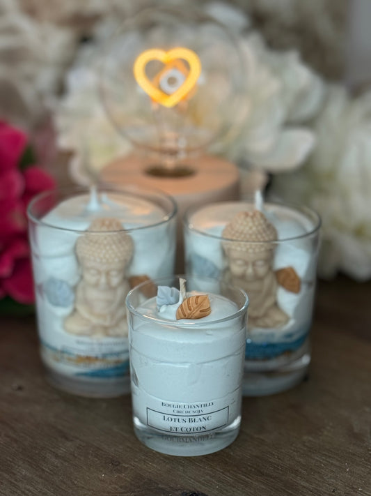 Bougie Parfumée Lotus Blanc & Coton – 70g / 140g / 170g