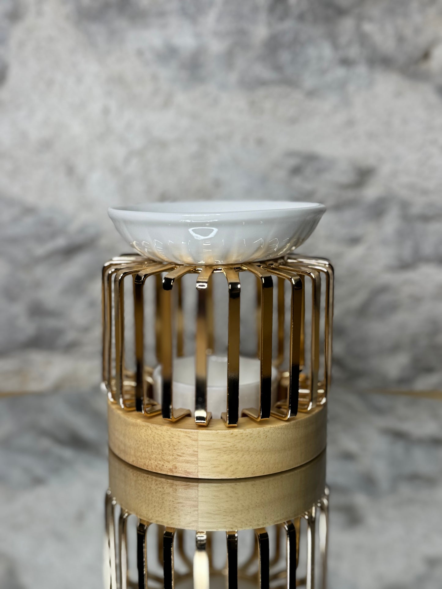 Brûle-parfum en céramique, bois et métal – Aero