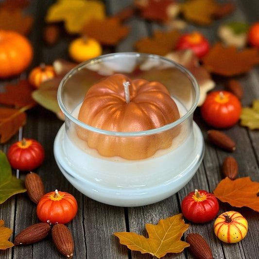 Bougie cloche citrouille – Parfum Rocher Praliné
