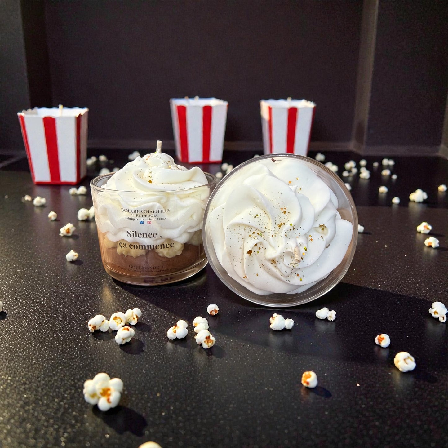 🍿 Bougie parfumée – Silence, ça commence