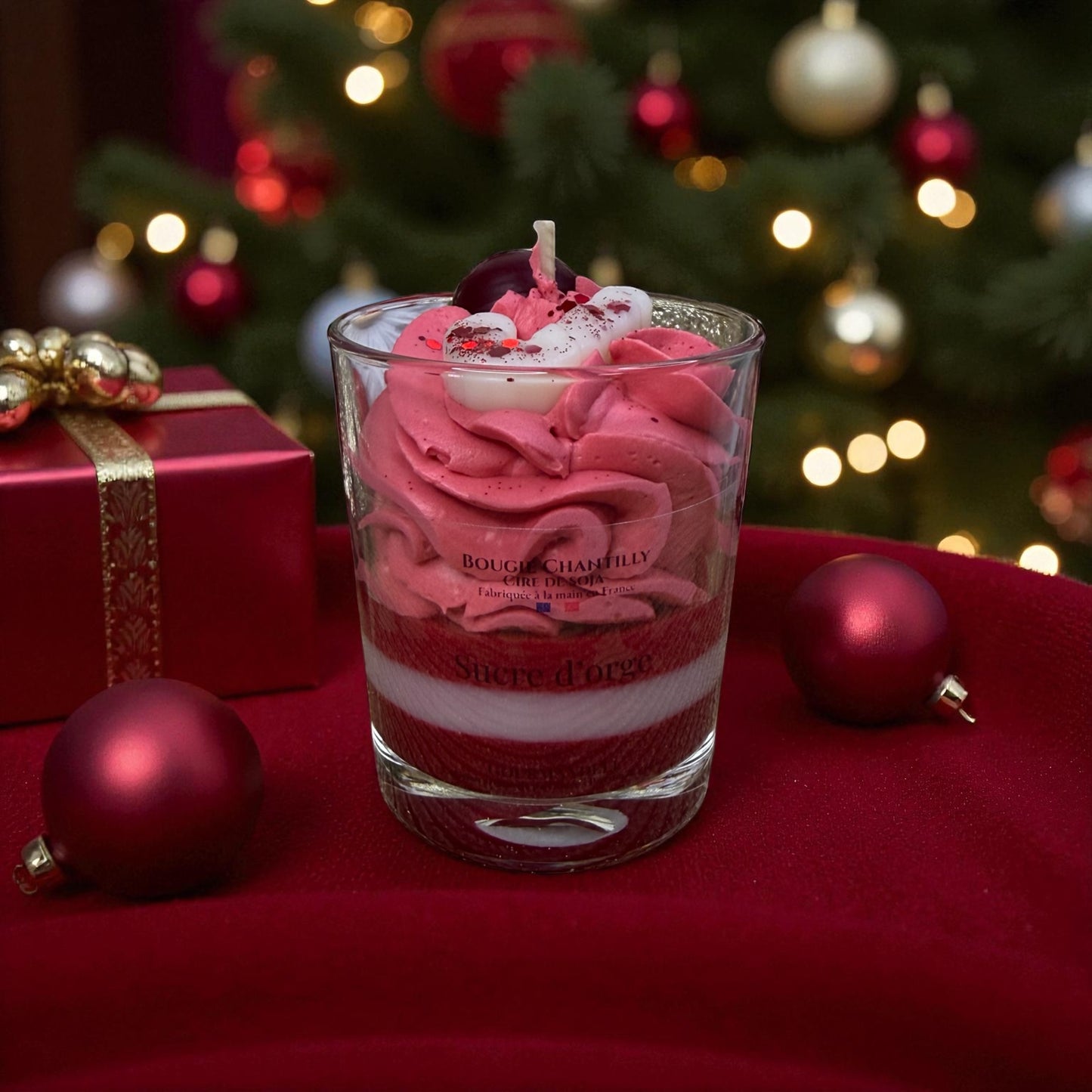 Bougie parfumée Sucre d’Orge – Édition Limitée de Noël