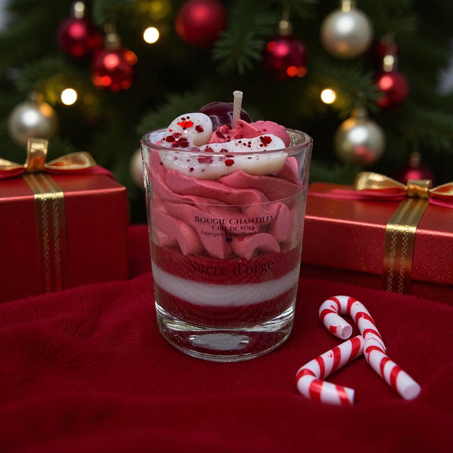 Bougie parfumée Sucre d’Orge – Édition Limitée de Noël