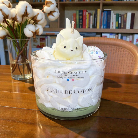 Bougie parfumée Fleur de Coton – Cire de soja – Fabrication artisanale